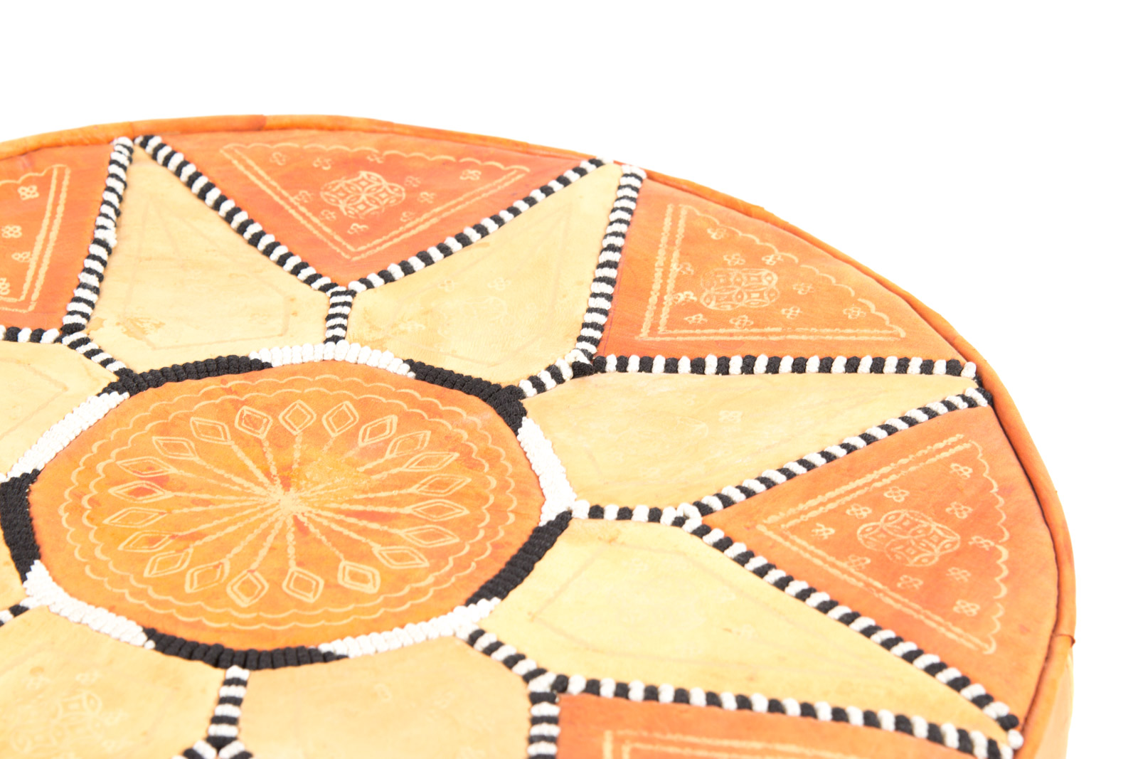 Handcrafted Leather Pouf from Africa