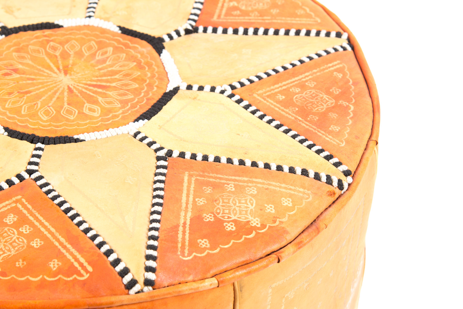 Handcrafted Leather Pouf from Africa