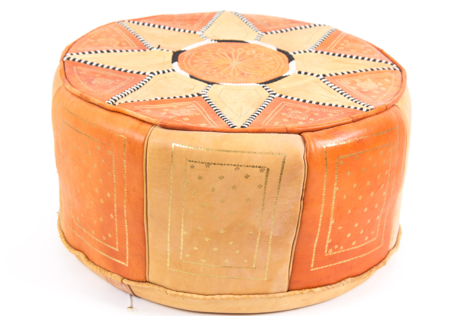 Handcrafted Leather Pouf from Africa