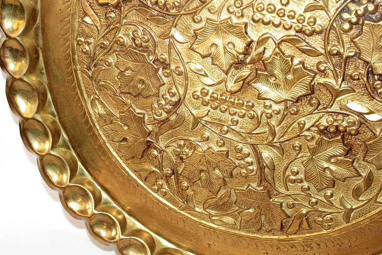 Embossed Brass Tray