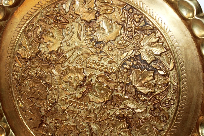 Embossed Brass Tray