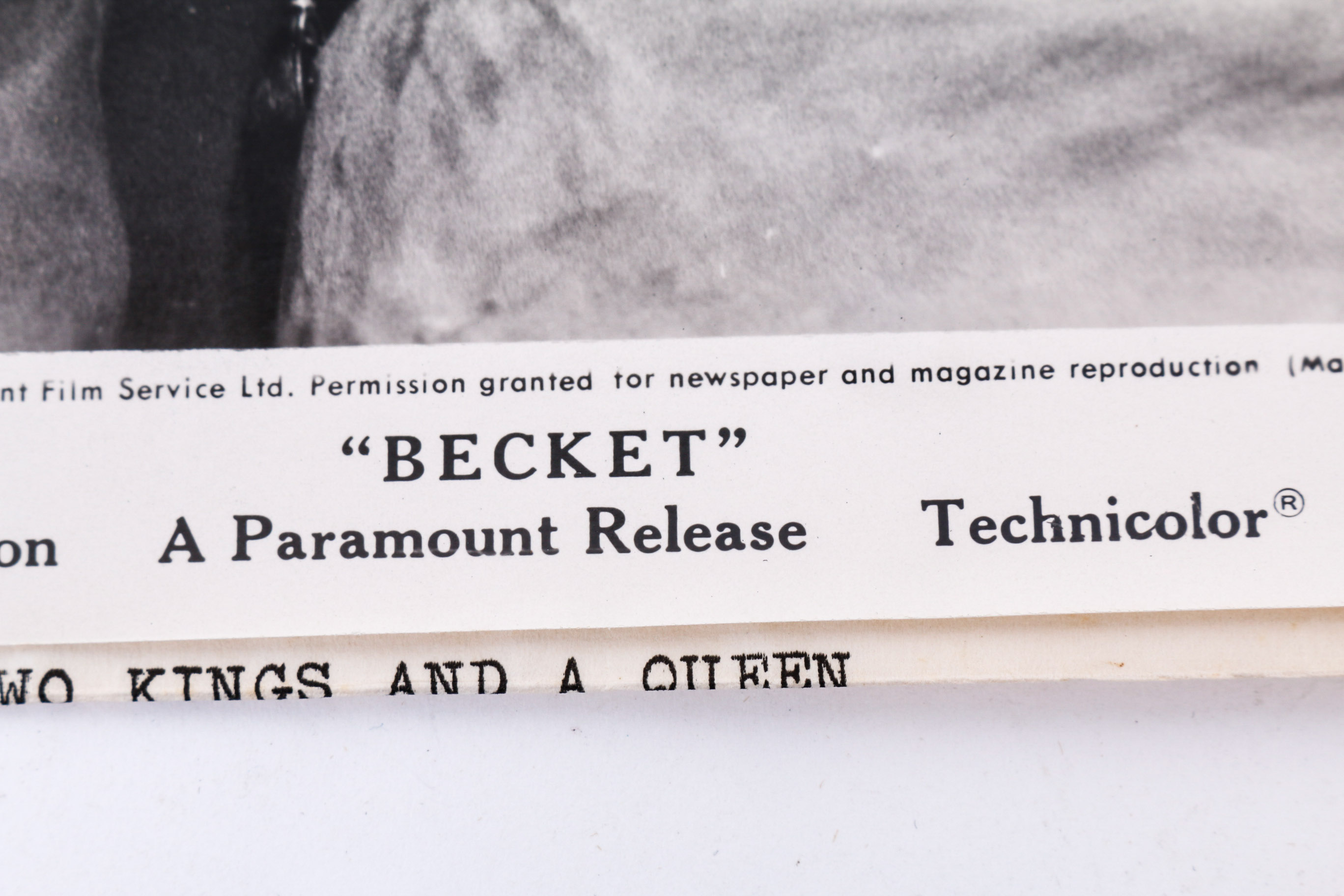 Collection of Photographic Prints From "Becket"