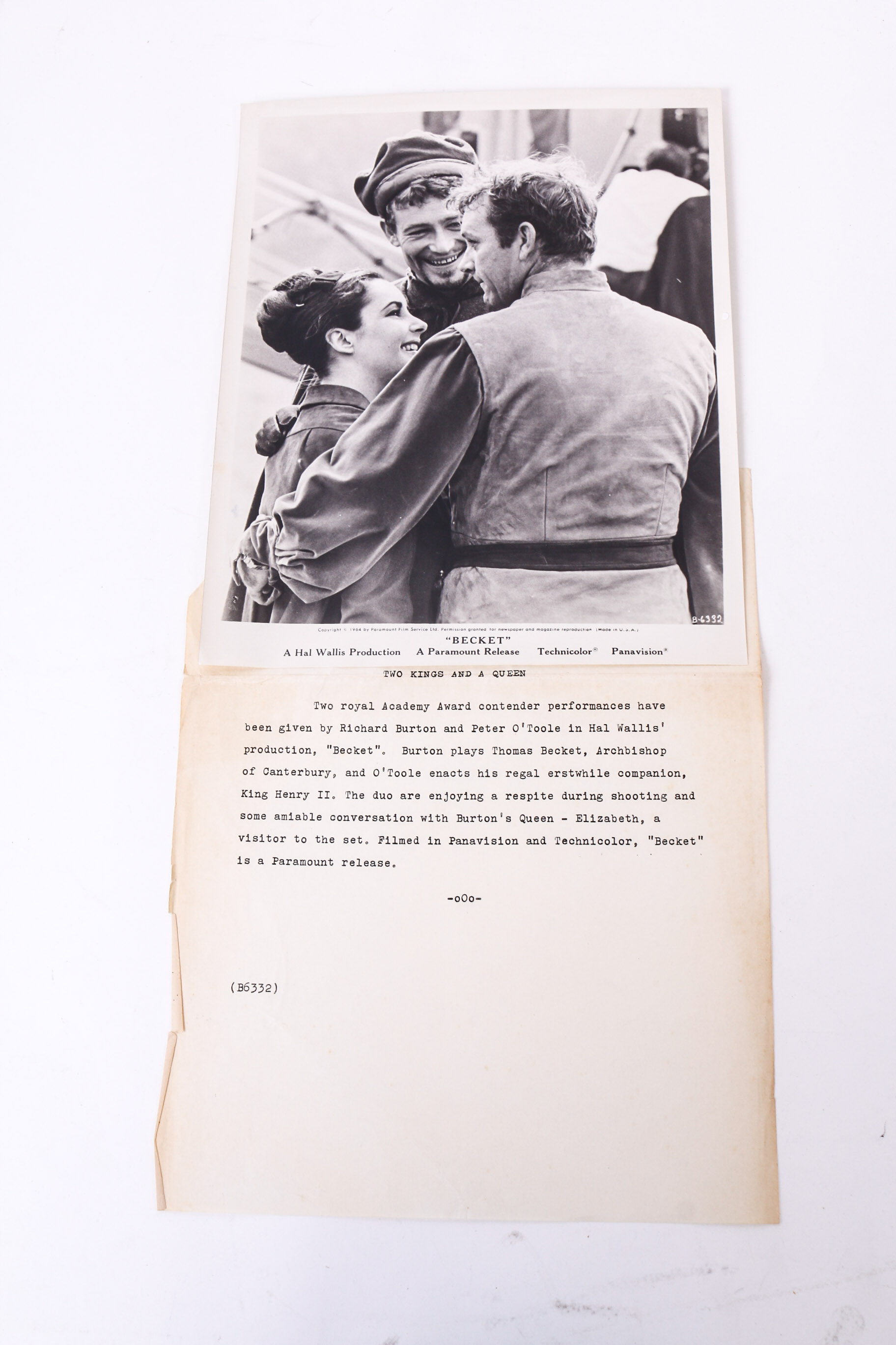 Collection of Photographic Prints From "Becket"