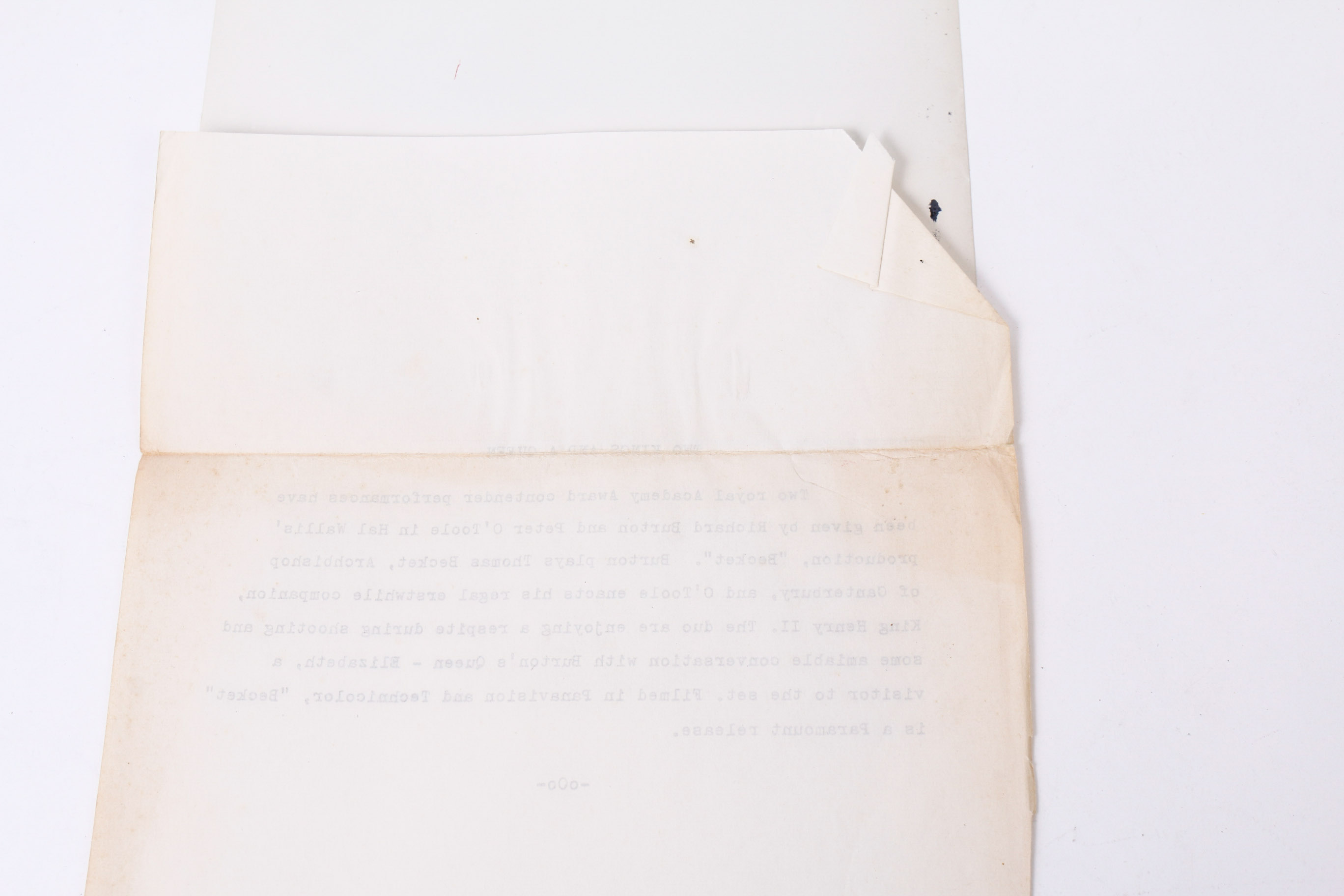 Collection of Photographic Prints From "Becket"