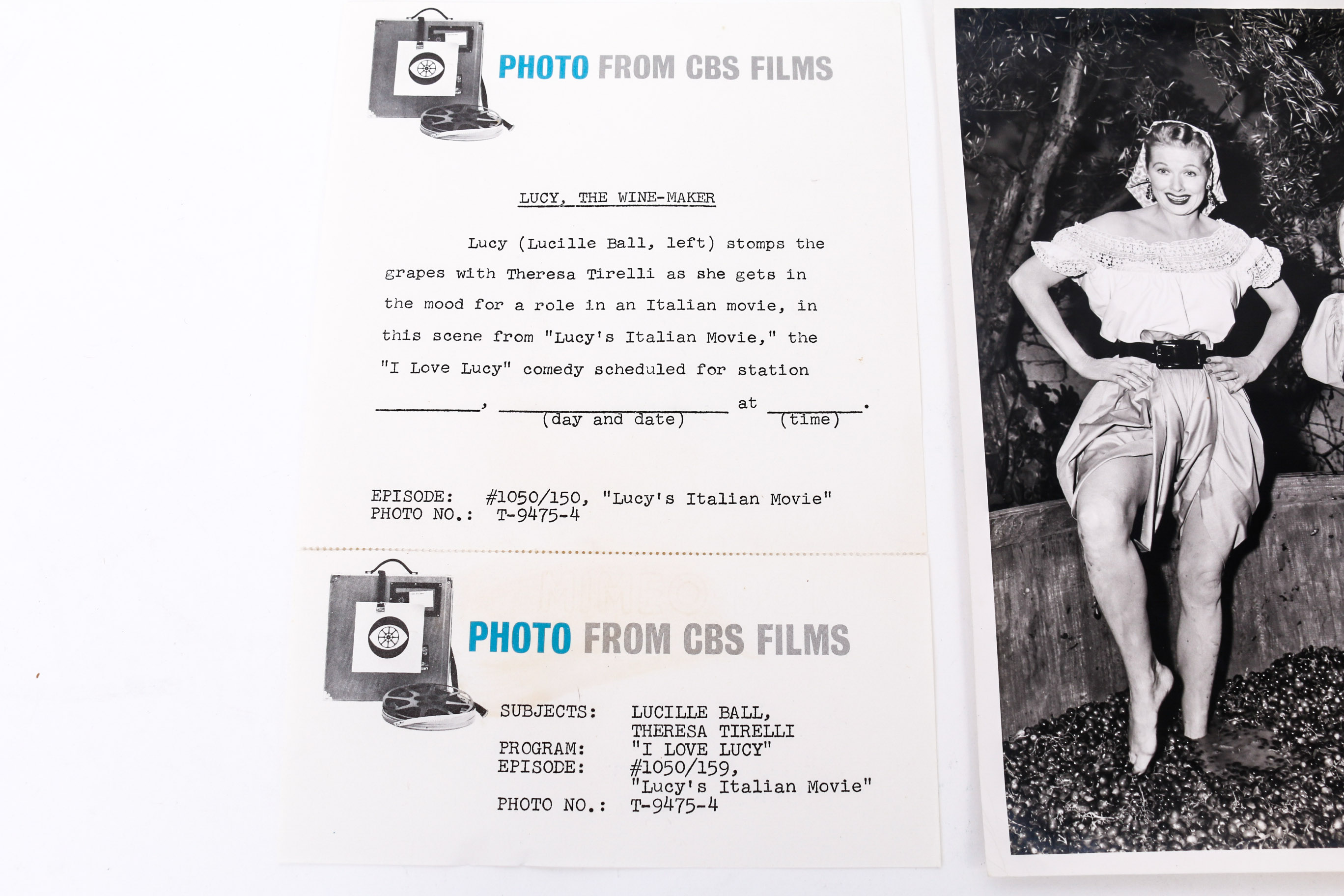 "I Love Lucy" Show Photographs