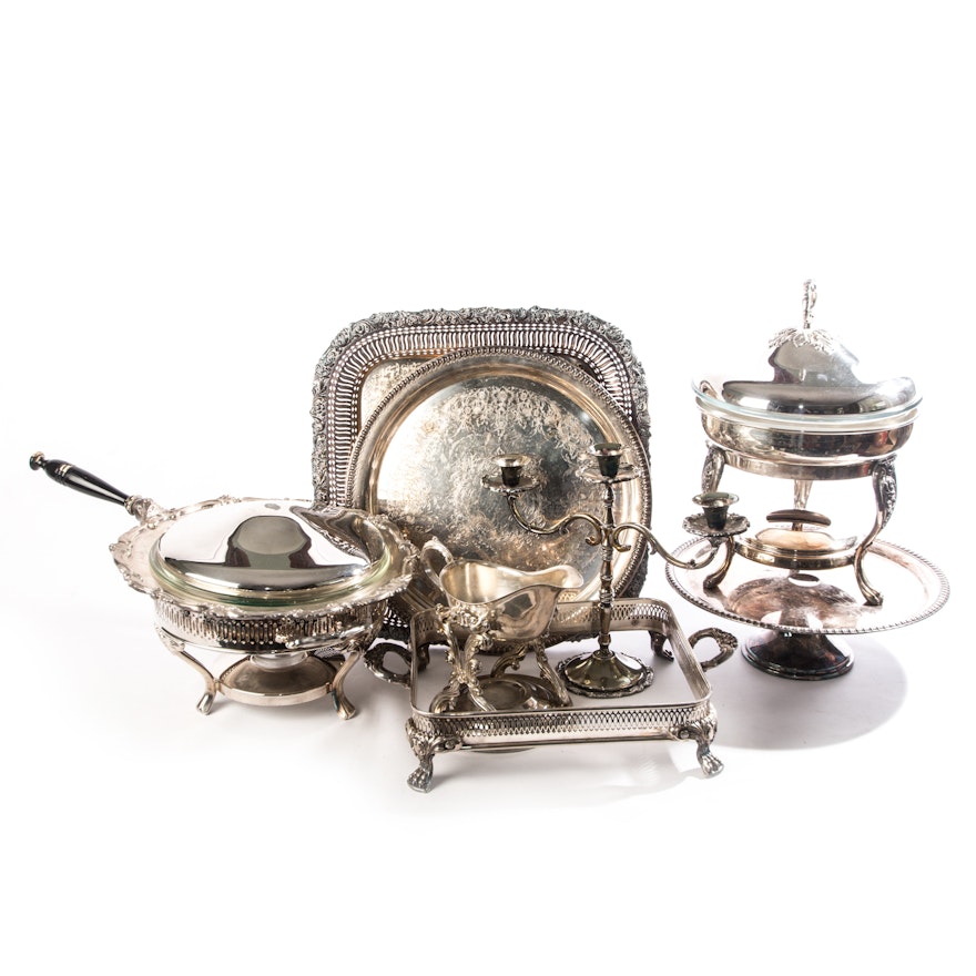 Collection of Plated Silver Serveware