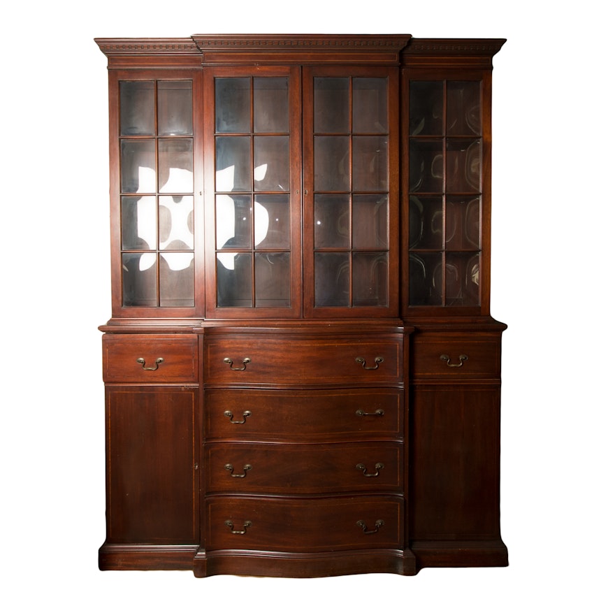 Mahogany Breakfront China Cabinet