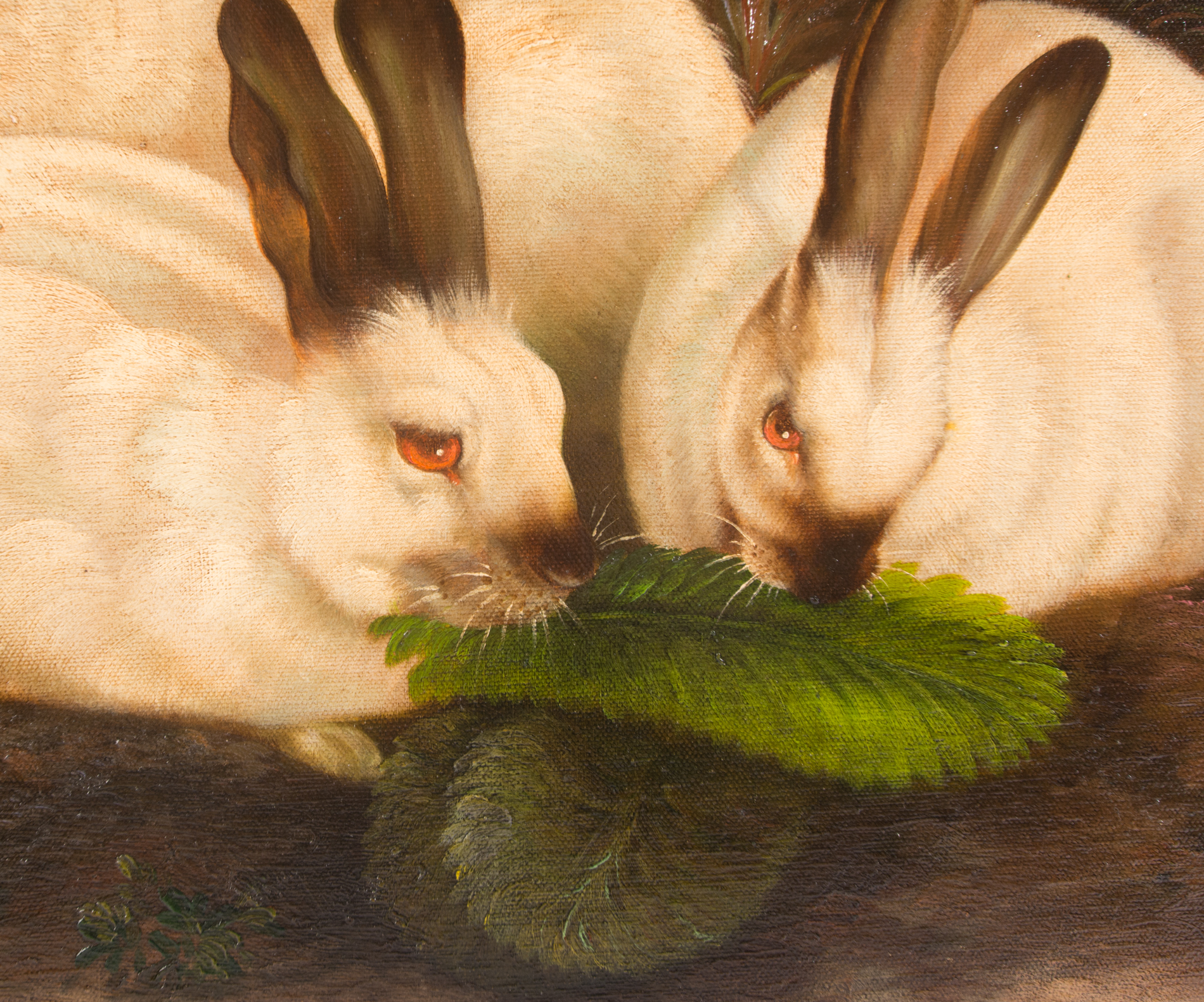 Oil Painting on Canvas of Rabbits