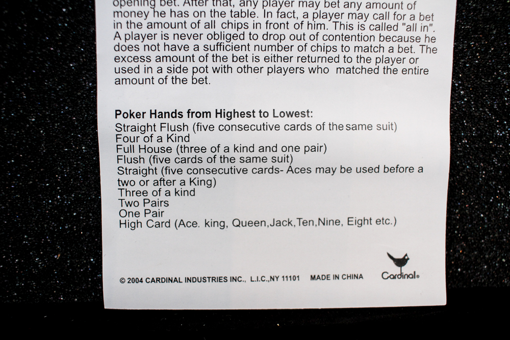 Cardinal's Professional Texas Hold 'Em Tournament Poker Set