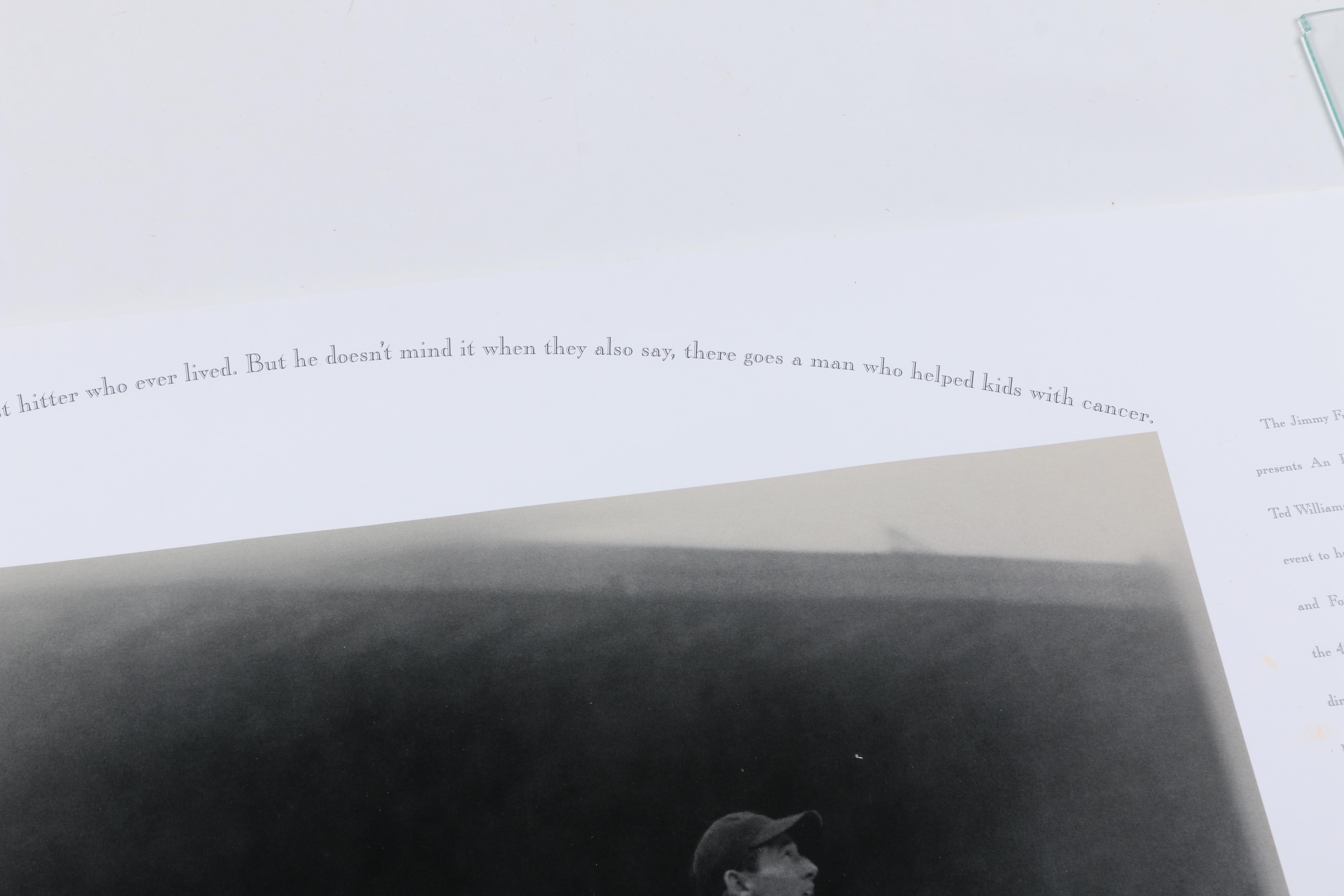 Commemorative Ted Williams Offset Lithograph of Iconic Photograph