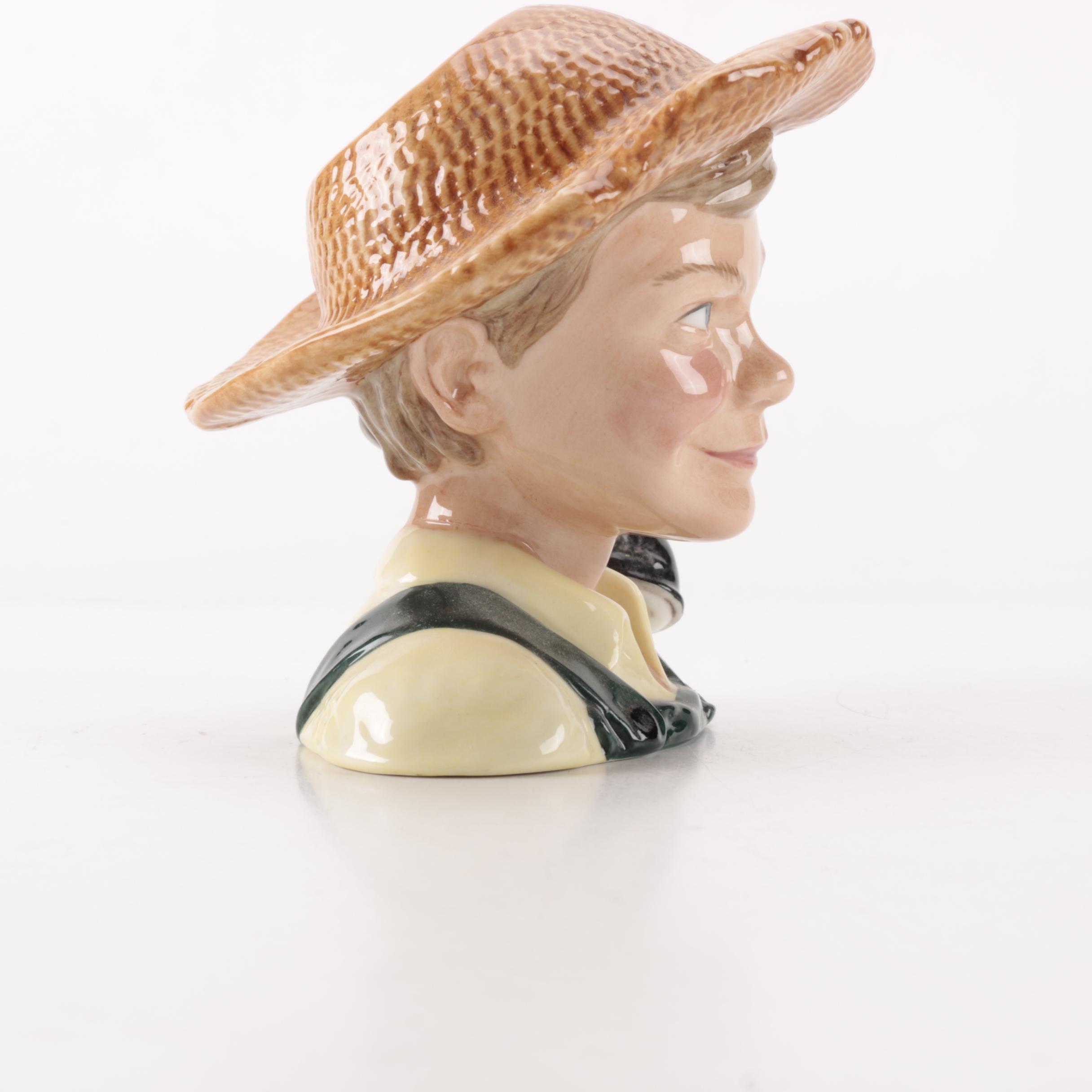 Royal Doulton "Tom Sawyer" and "Huckleberry Finn" Toby Jugs