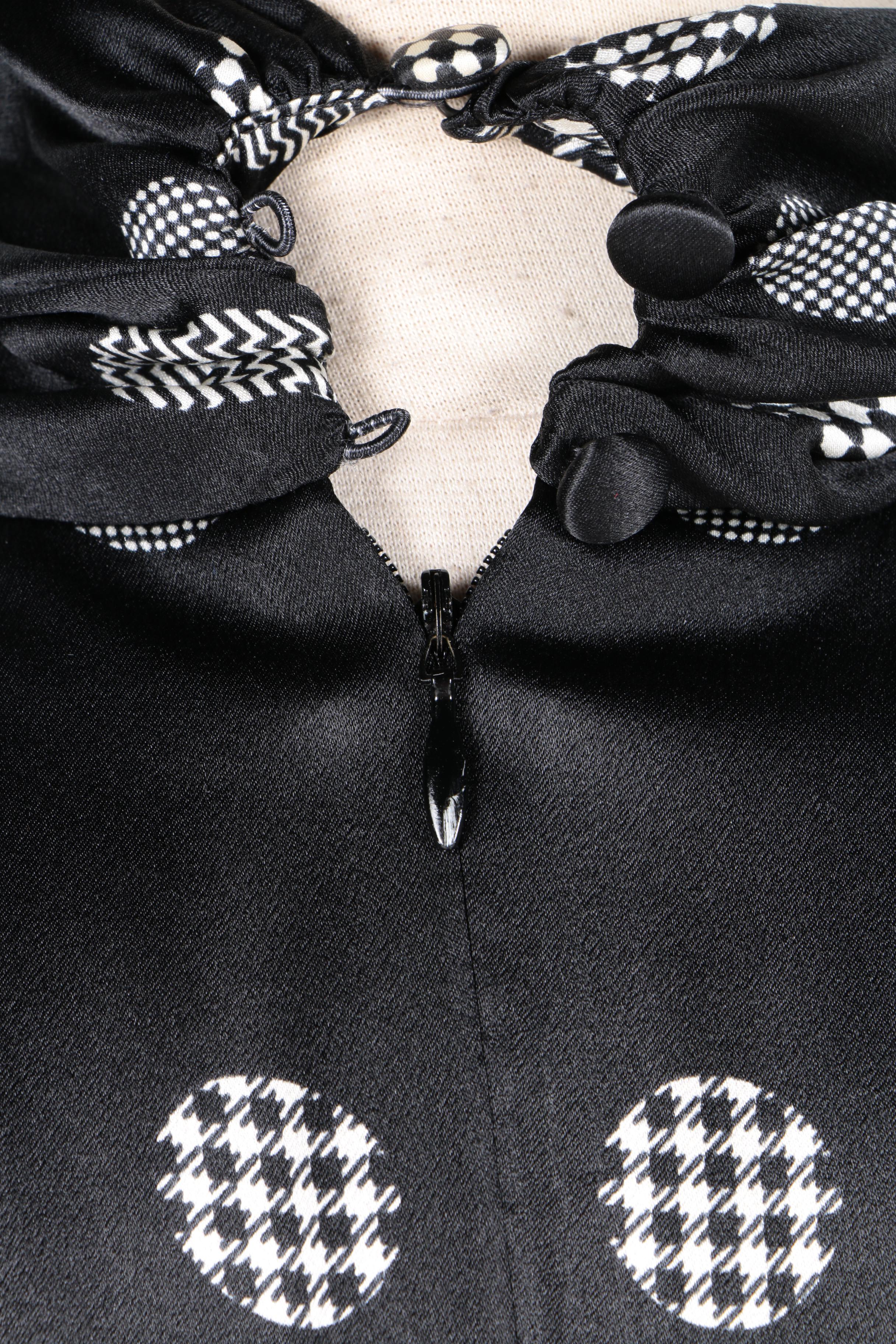 Escada Sleevless Silk Polka-Dot Dress with Ruched Collar