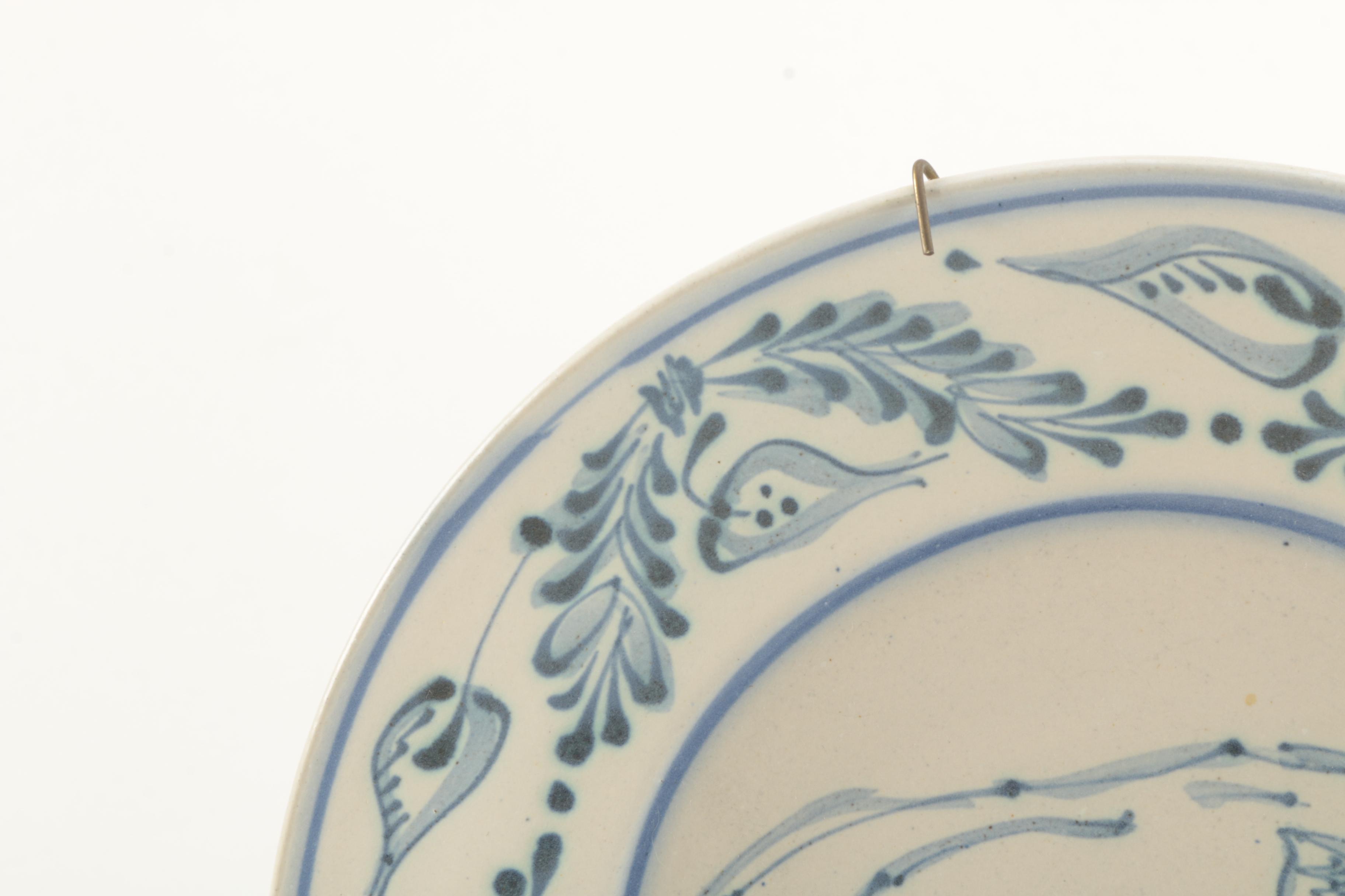 Blue and White Cat Themed Decorative Pottery by Davis