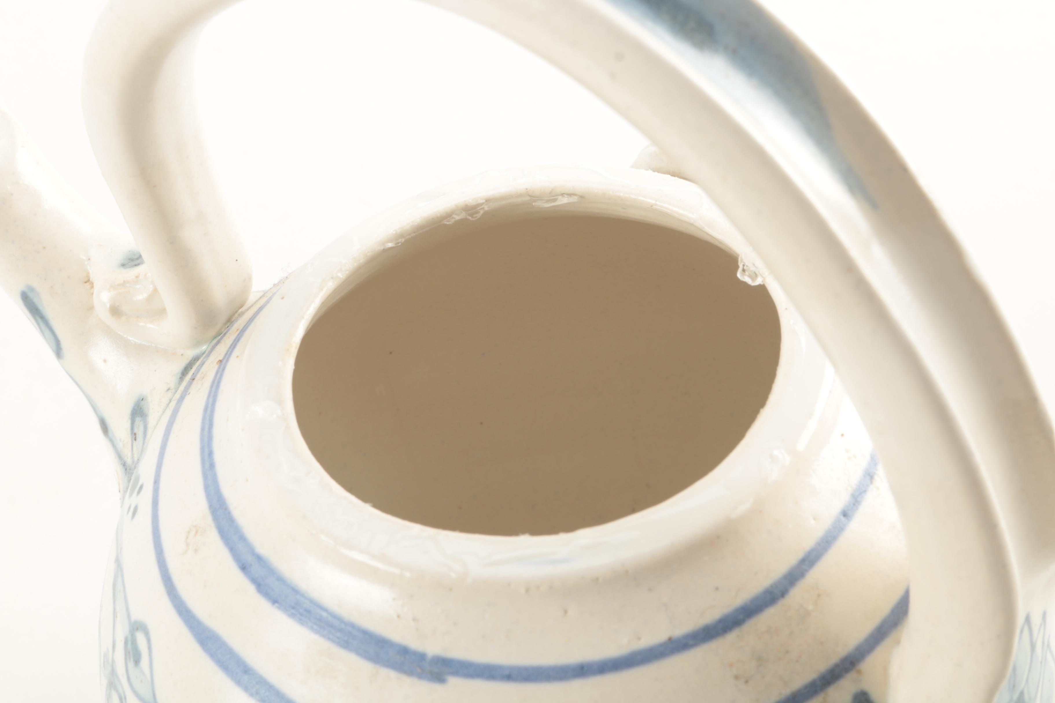 Blue and White Cat Themed Decorative Pottery by Davis