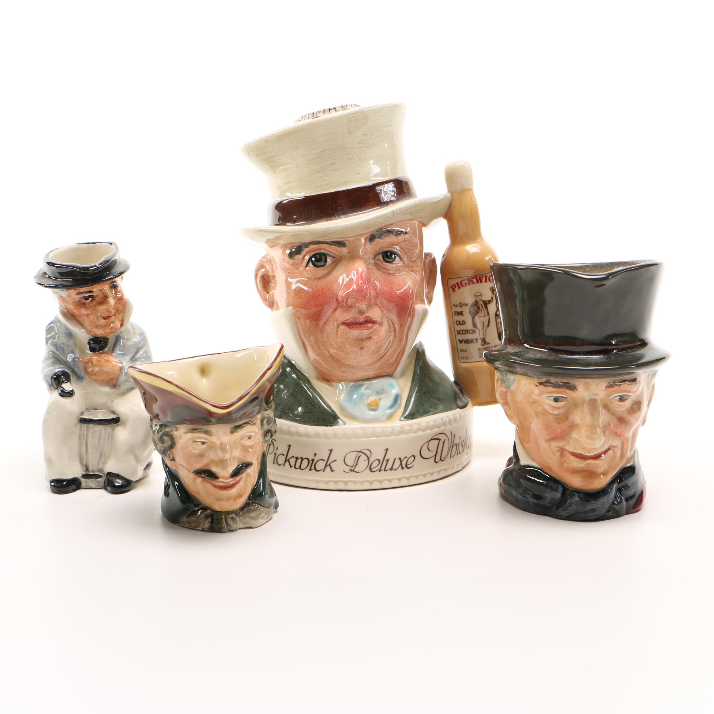 Collection of Figural Cups Including Royal Doulton Toby Mugs