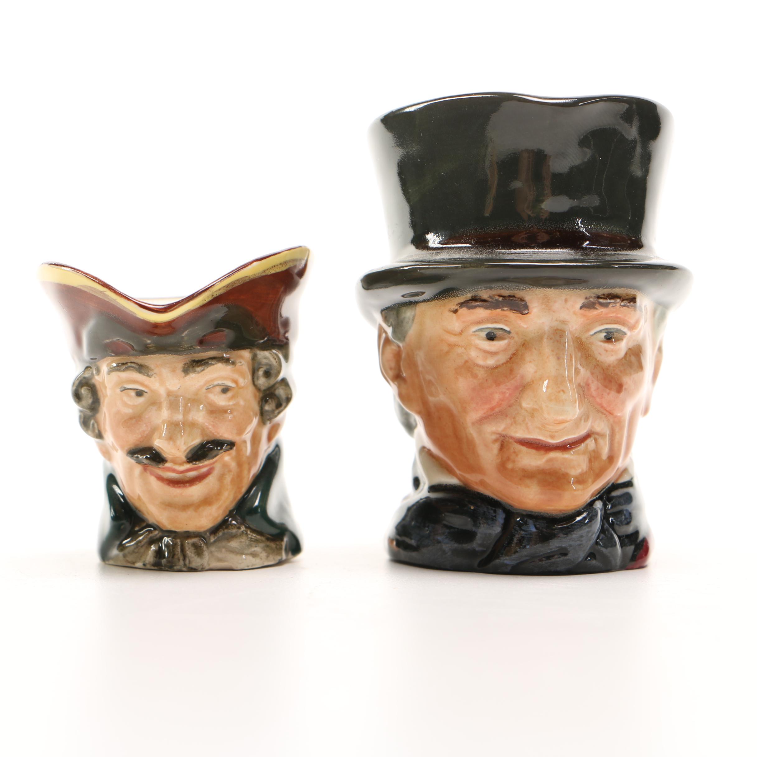 Collection of Figural Cups Including Royal Doulton Toby Mugs