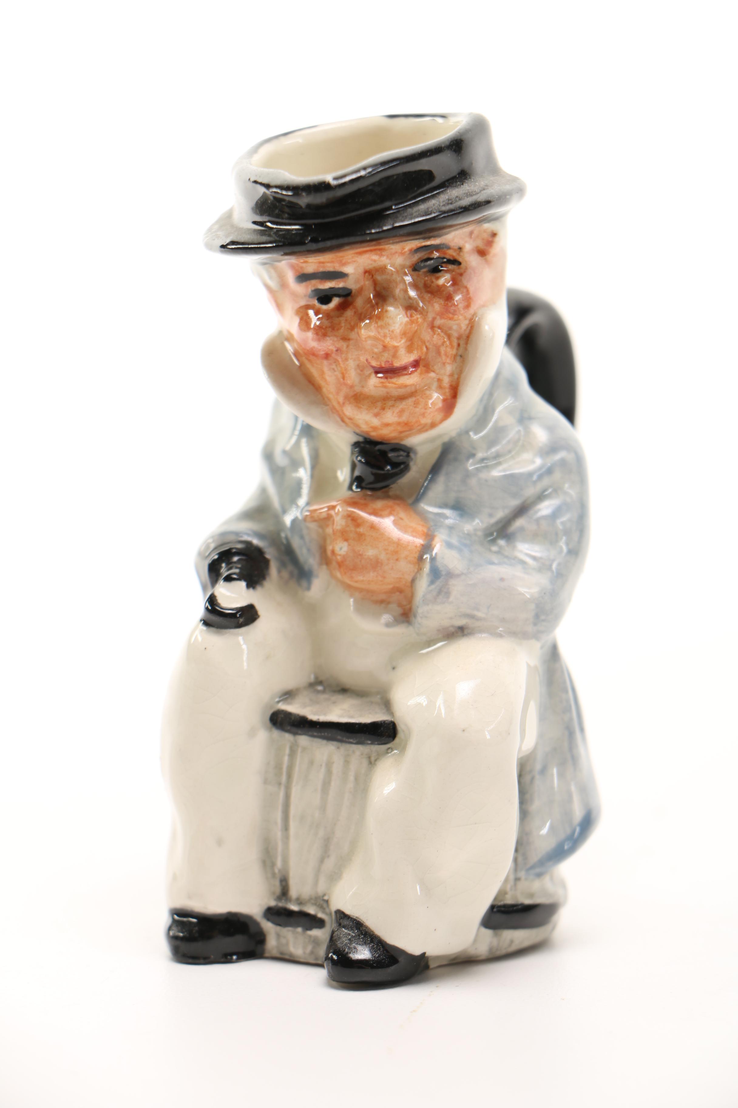 Collection of Figural Cups Including Royal Doulton Toby Mugs