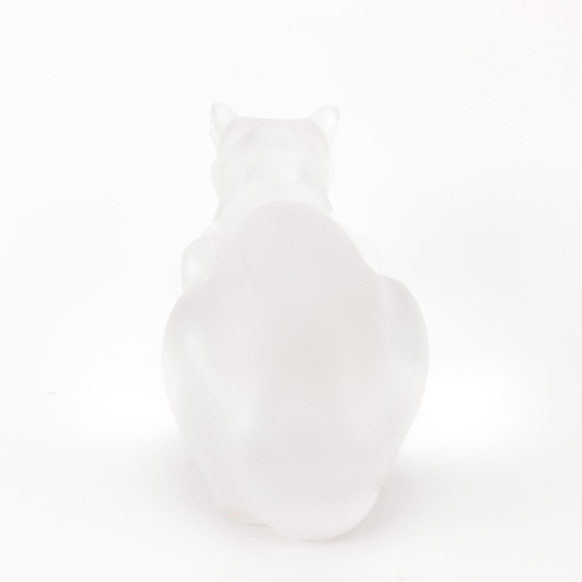 Pair of Frosted Glass Cat Figurines