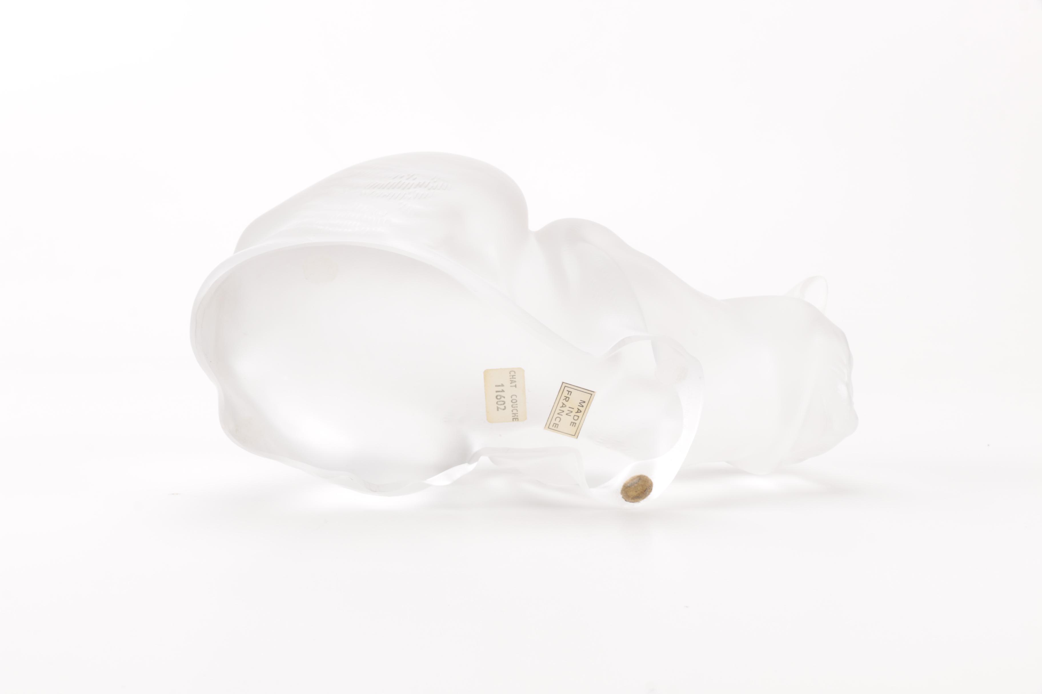 Pair of Frosted Glass Cat Figurines