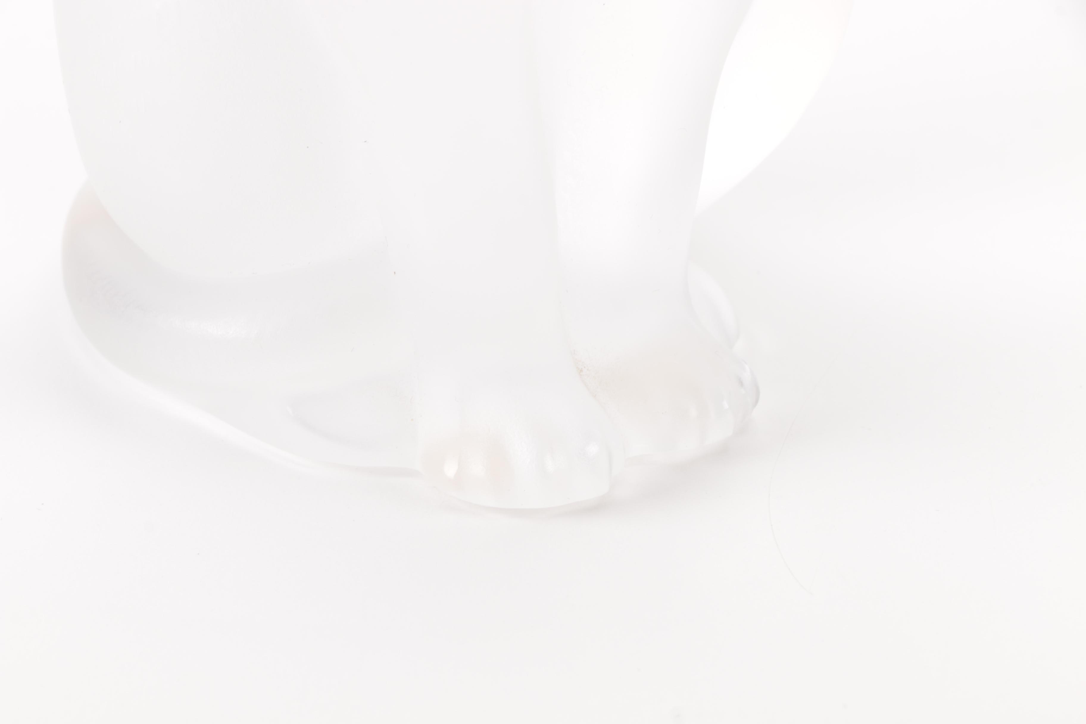 Pair of Frosted Glass Cat Figurines