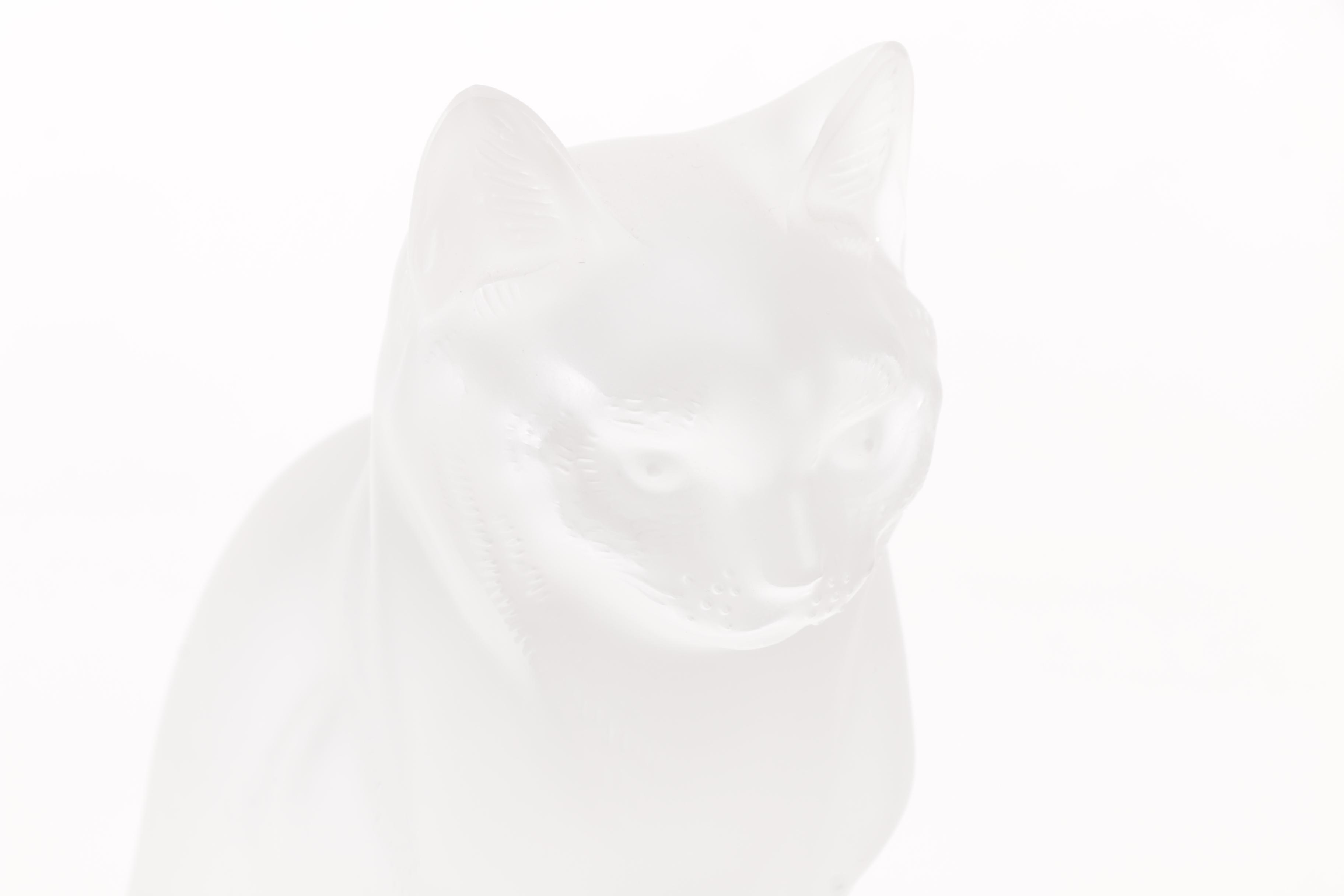 Pair of Frosted Glass Cat Figurines