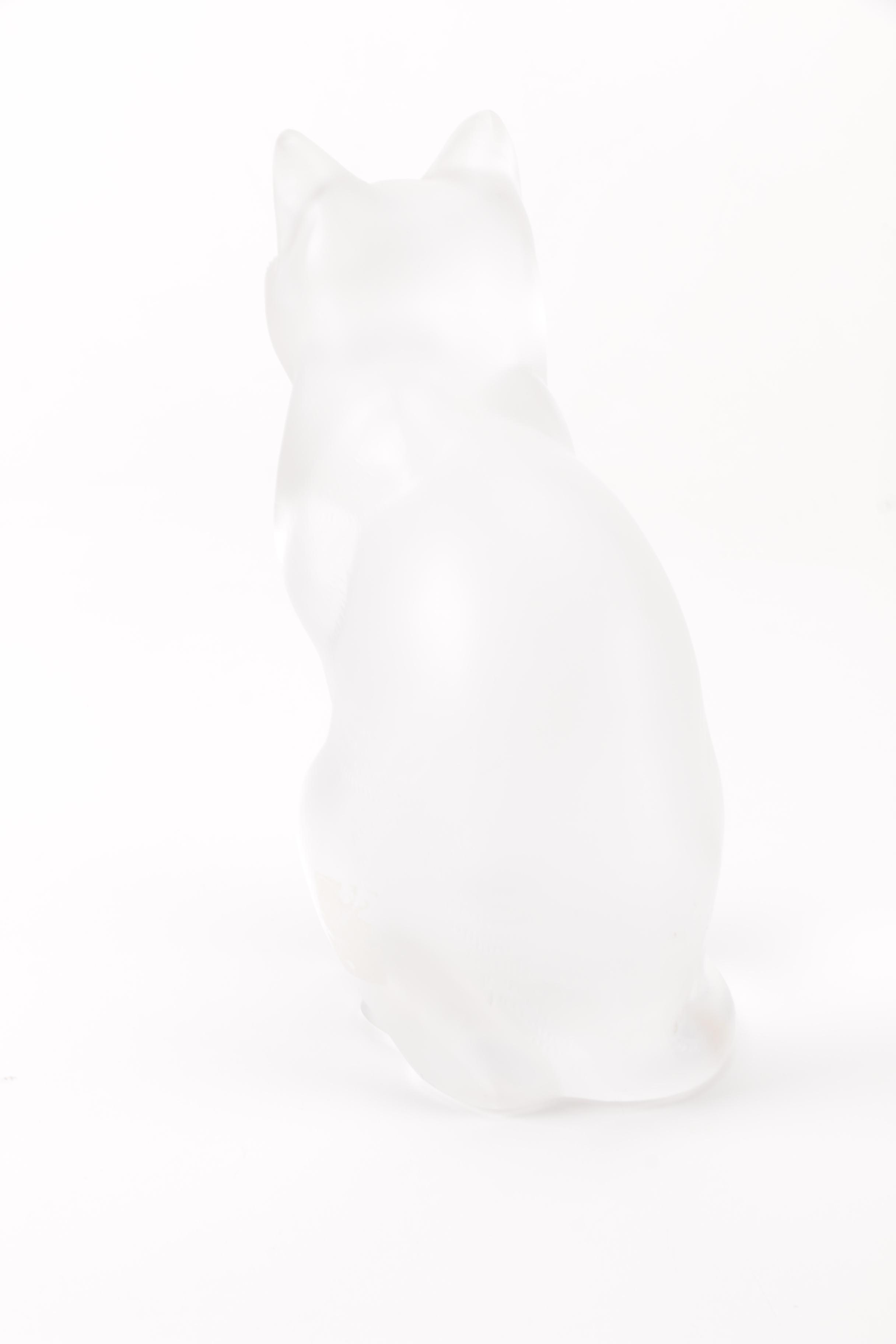 Pair of Frosted Glass Cat Figurines