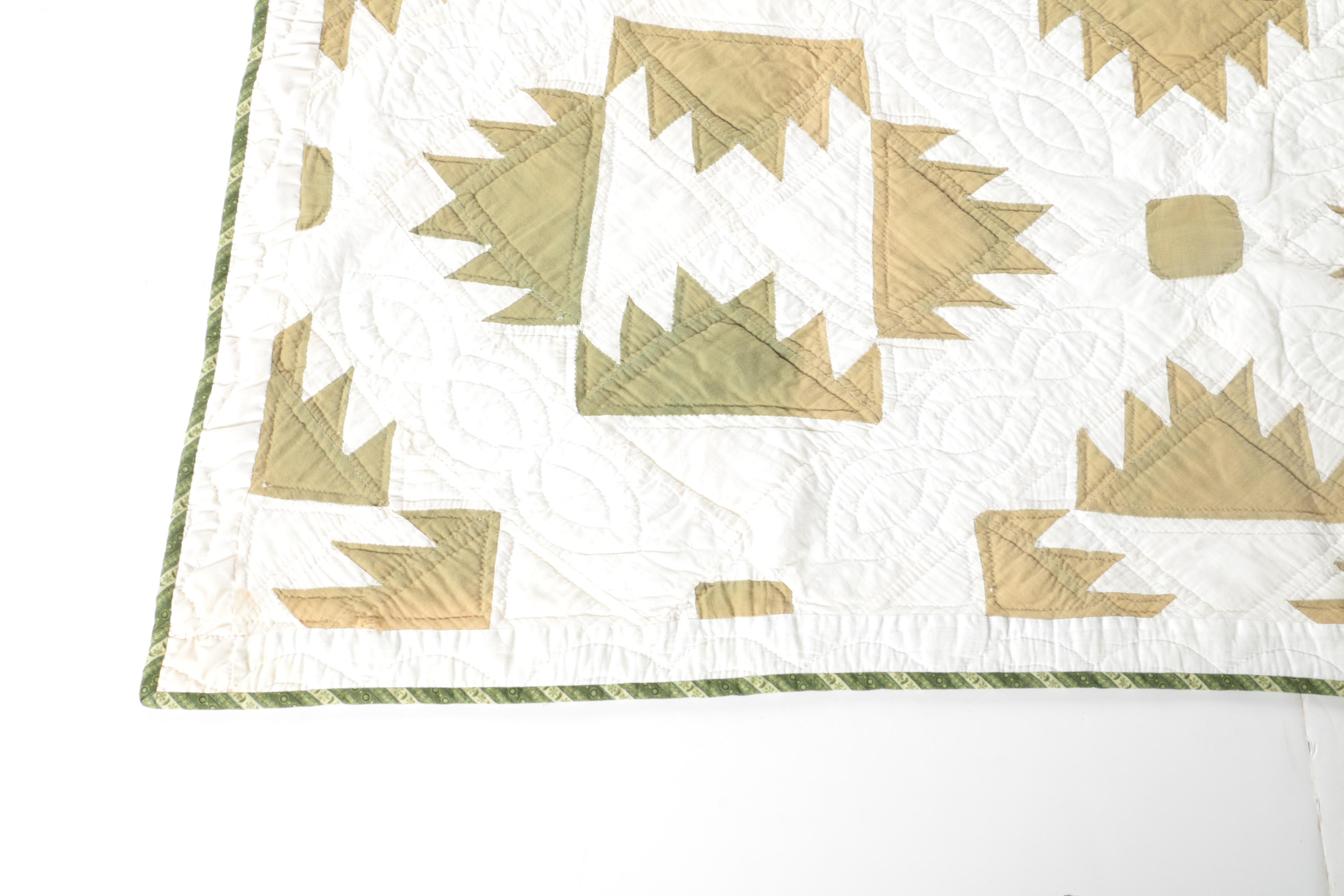 Quilts and Embroidered Coverlet