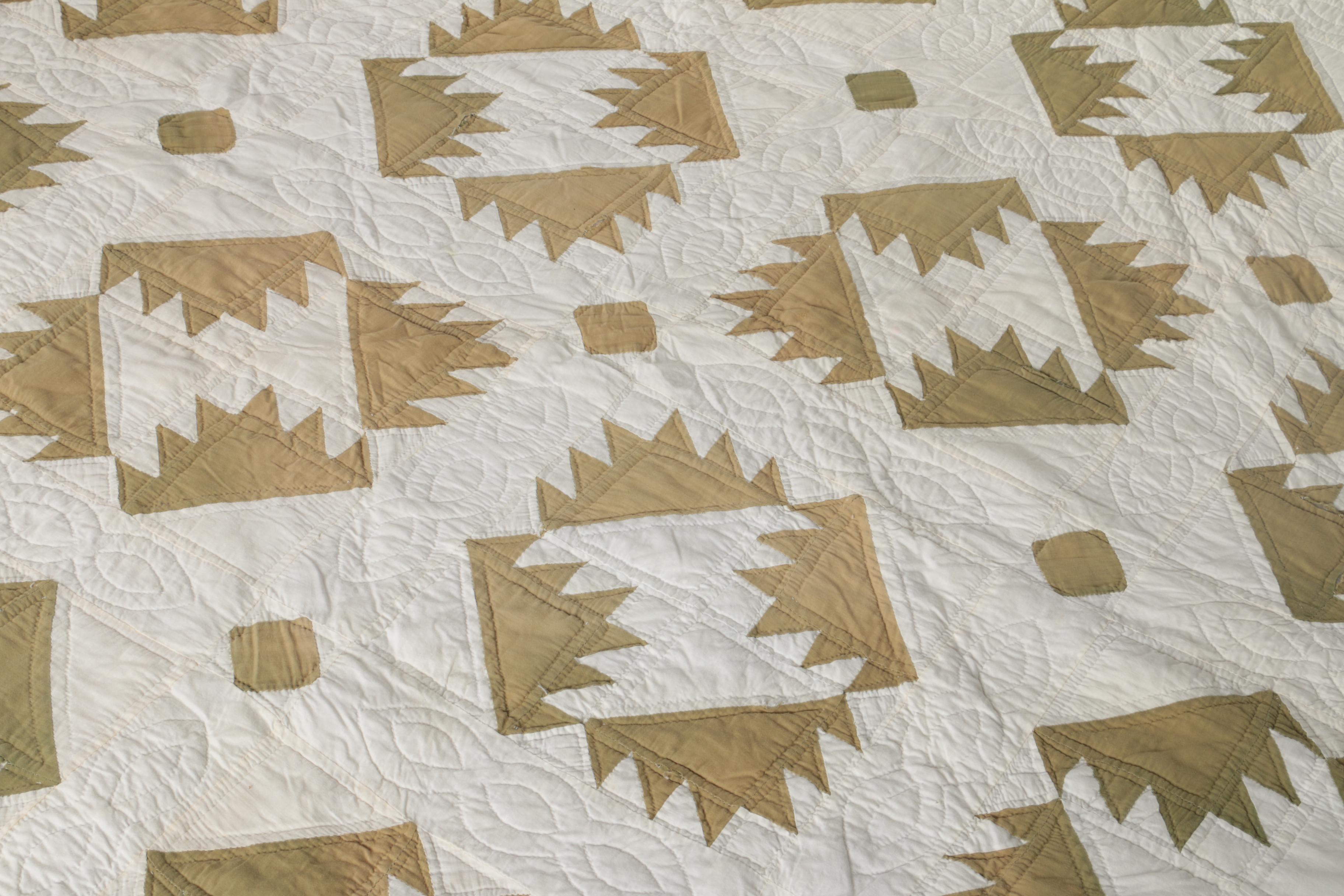Quilts and Embroidered Coverlet