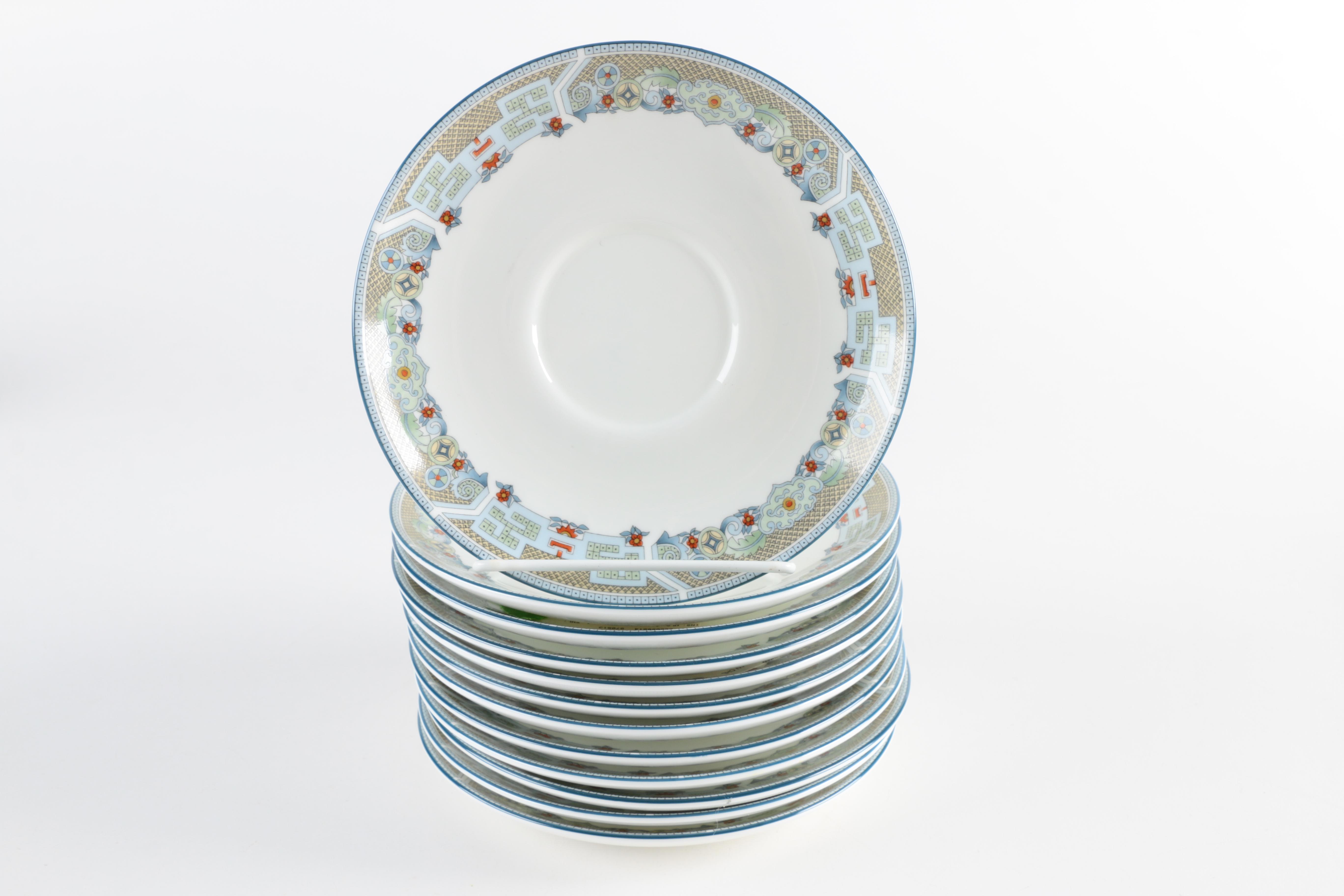 Wedgwood "Chinese Legend" Bone China Bouillon Cups and Saucers