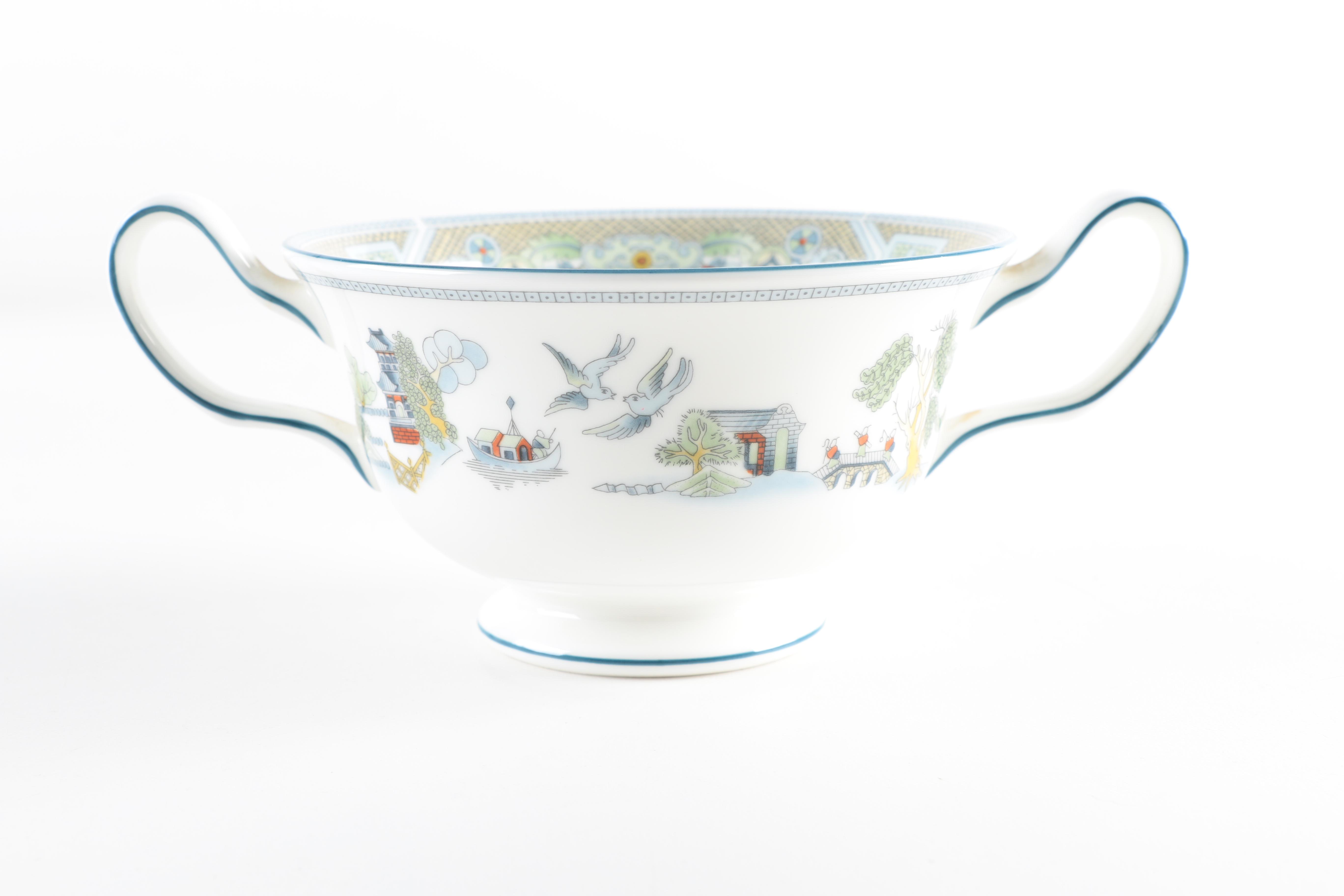 Wedgwood "Chinese Legend" Bone China Bouillon Cups and Saucers