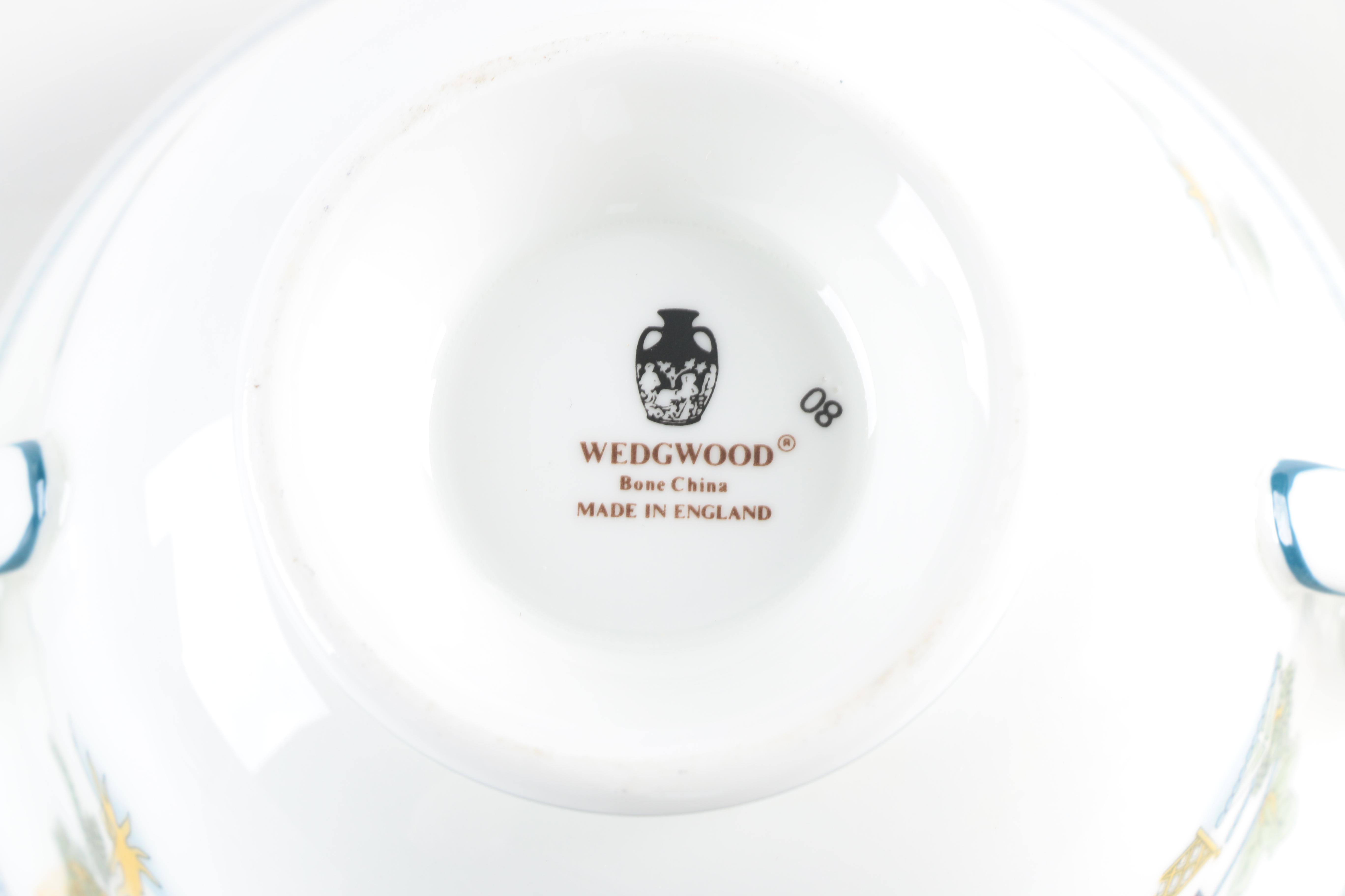 Wedgwood "Chinese Legend" Bone China Bouillon Cups and Saucers