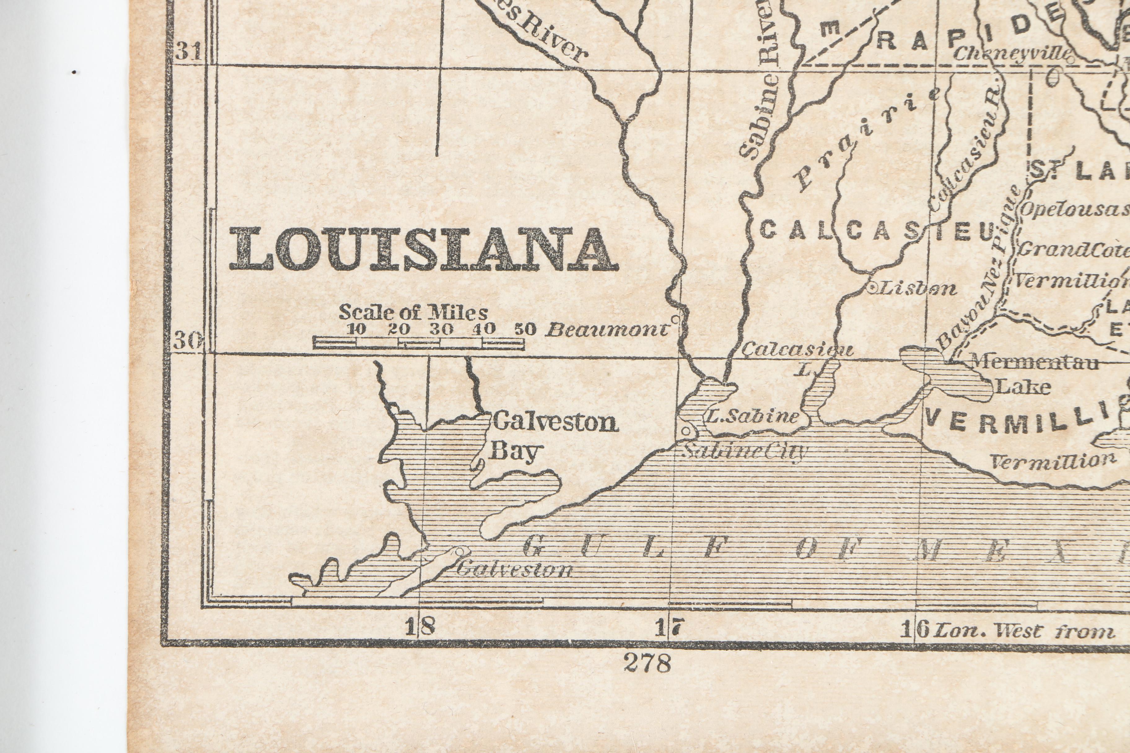 1856 Louisiana Map from "The American Lawyer"