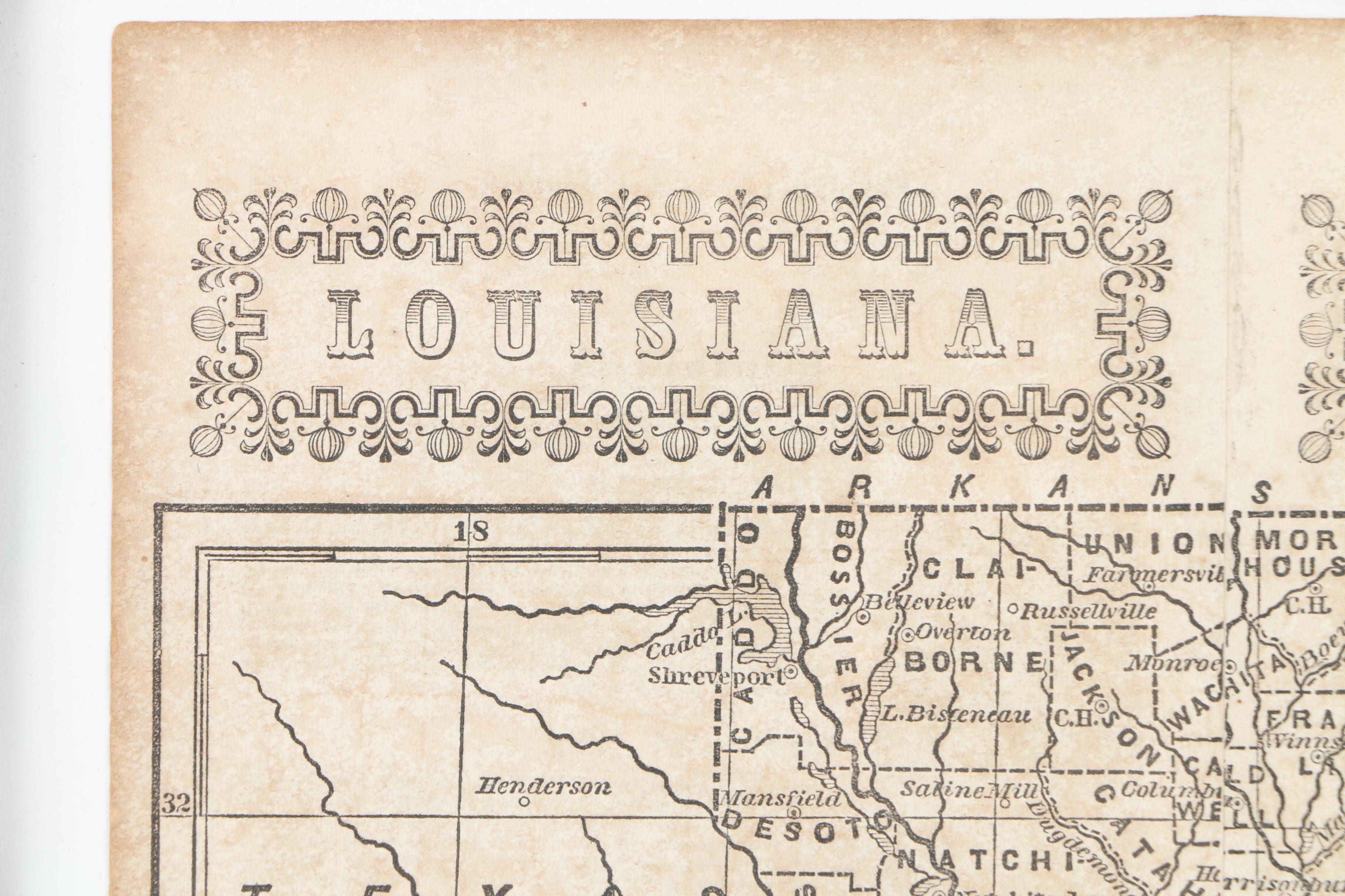1856 Louisiana Map from "The American Lawyer"