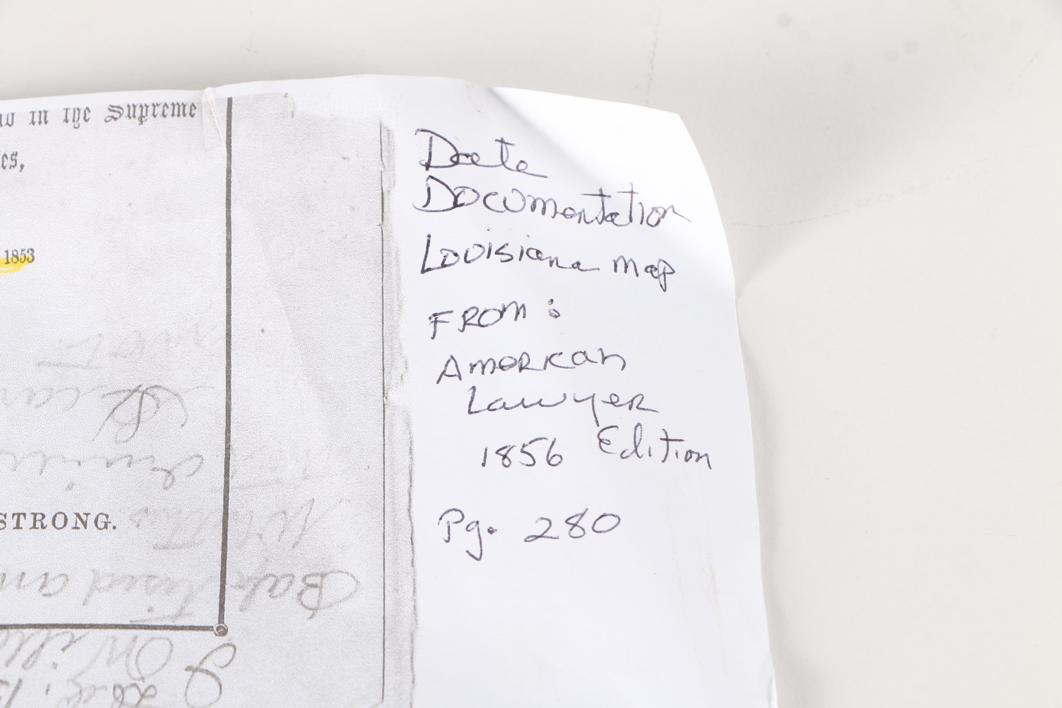 1856 Louisiana Map from "The American Lawyer"