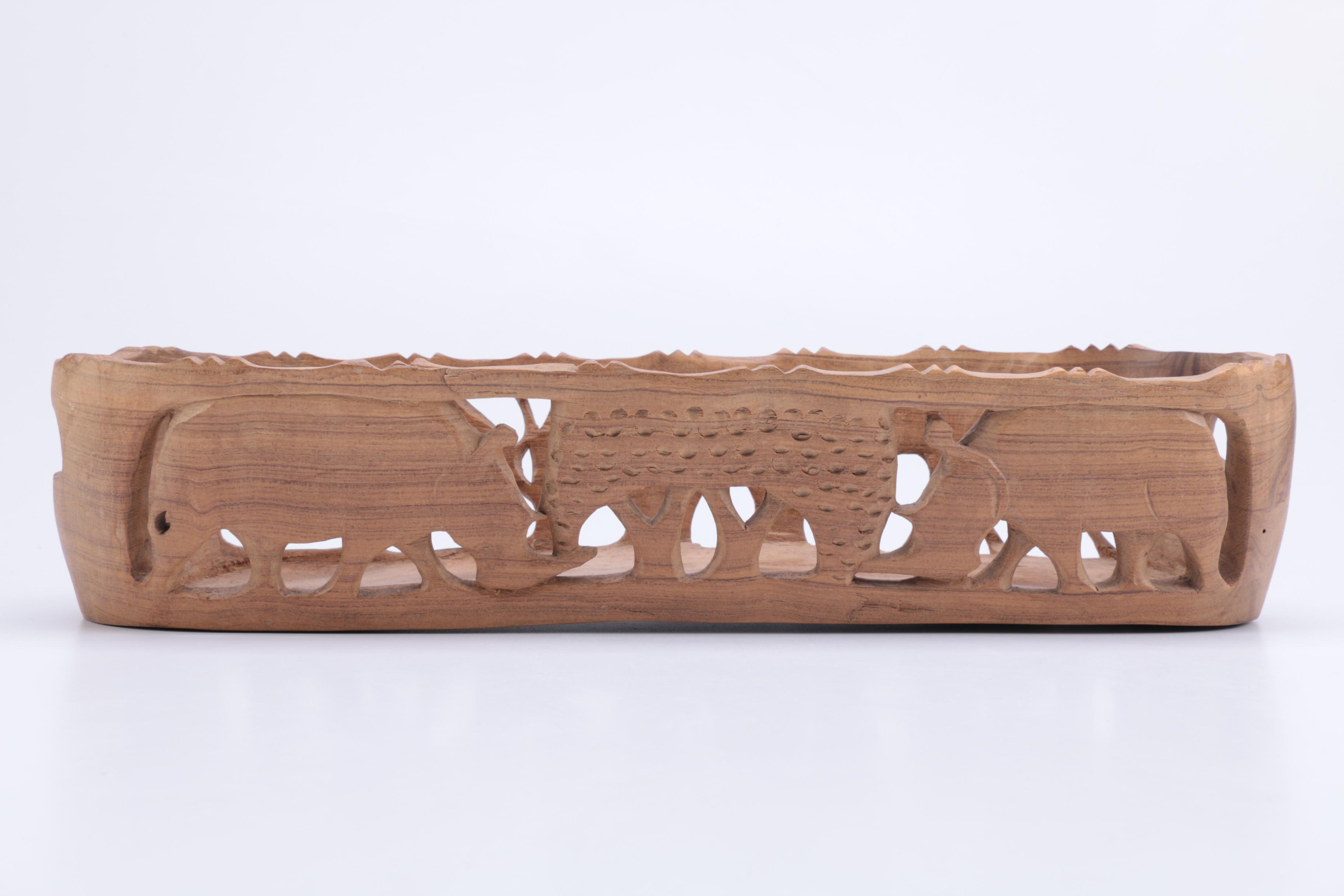 South African Carved Wooden Bowl