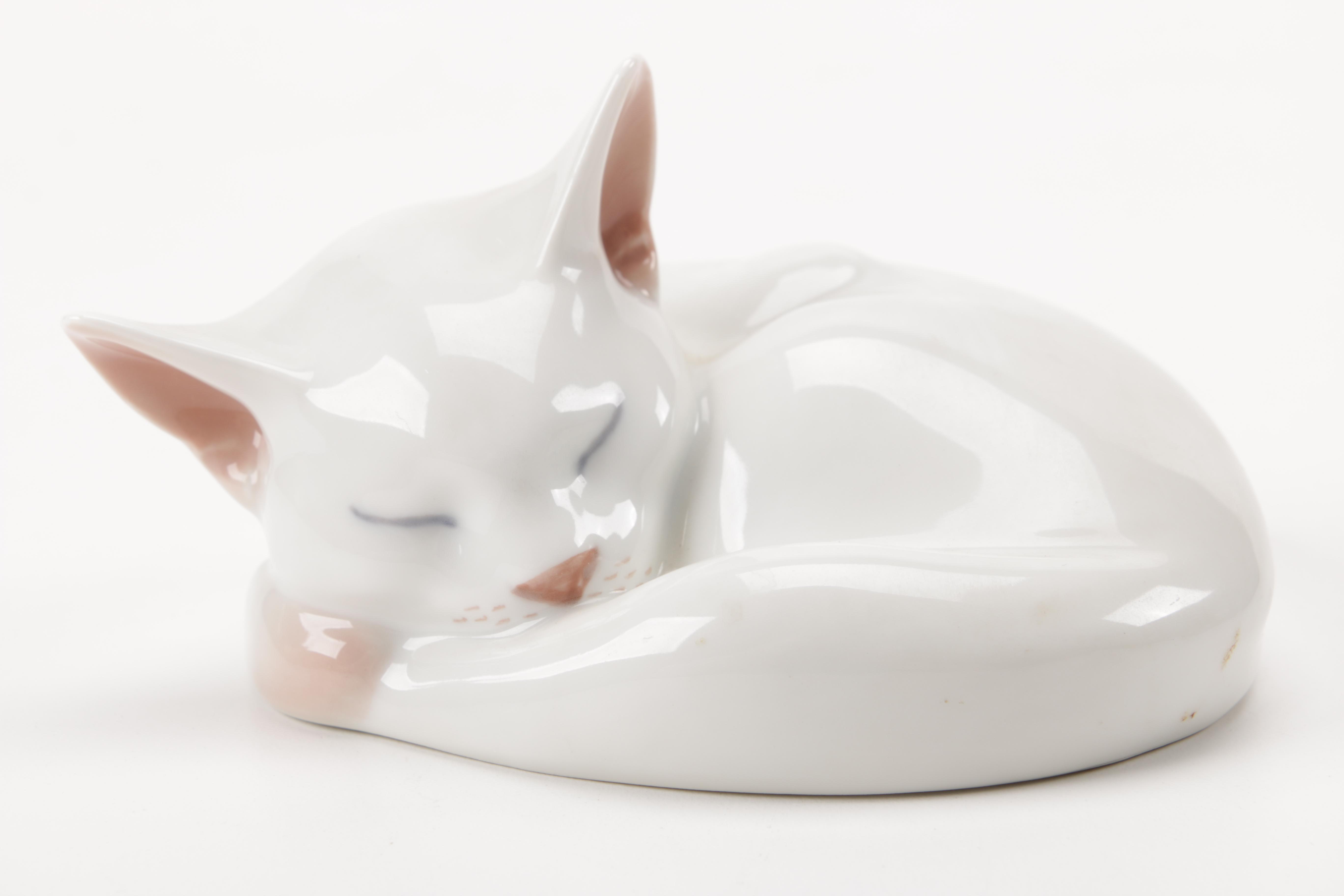 Royal Copenhagen Ceramic Cat Figurines
