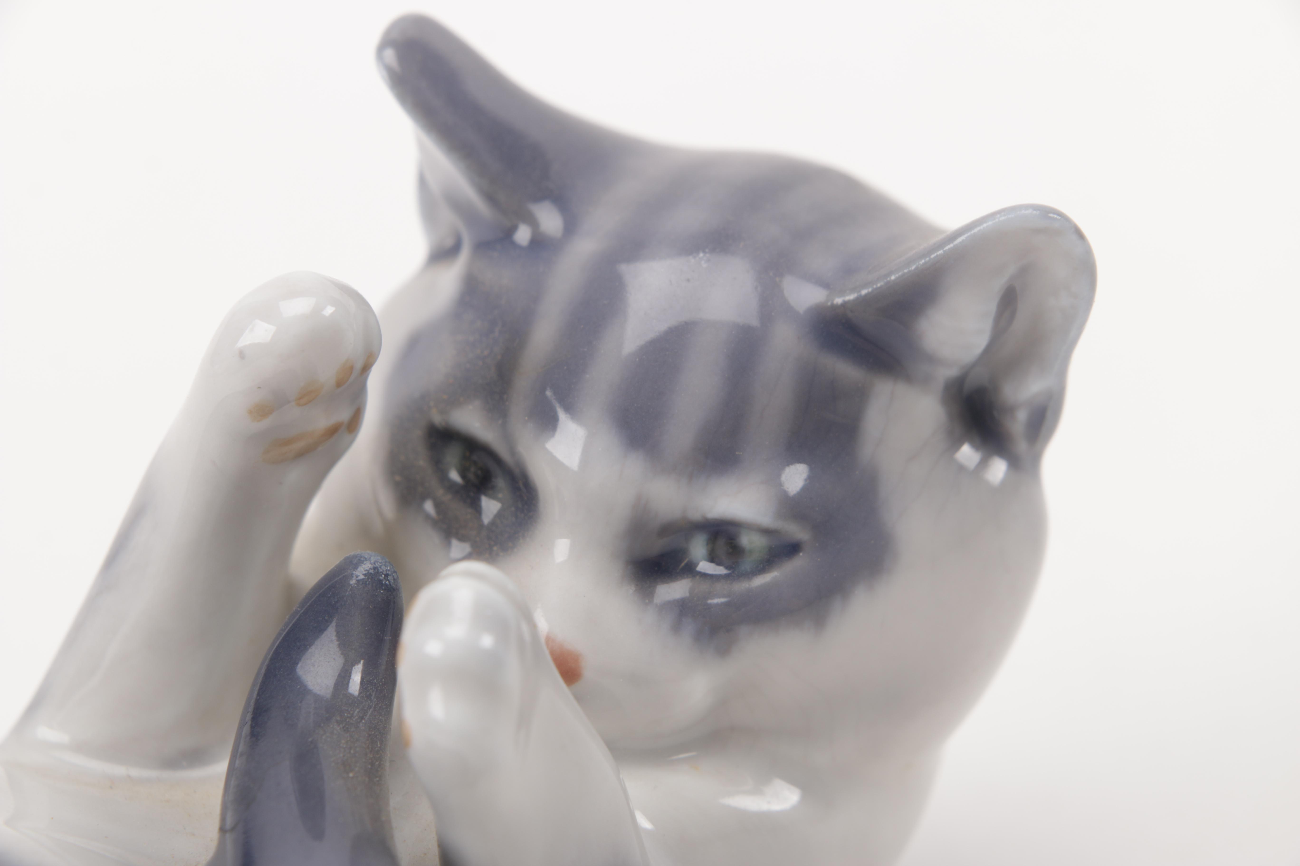 Royal Copenhagen Ceramic Cat Figurines
