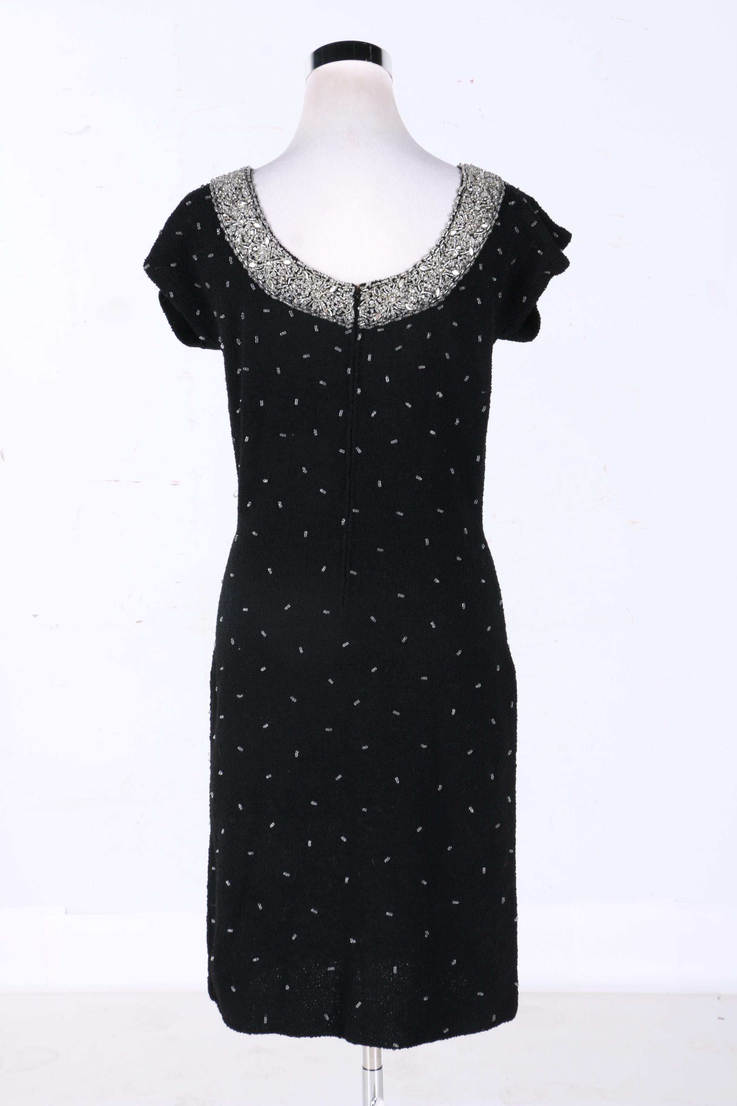 Vintage Beaded Wool Dress
