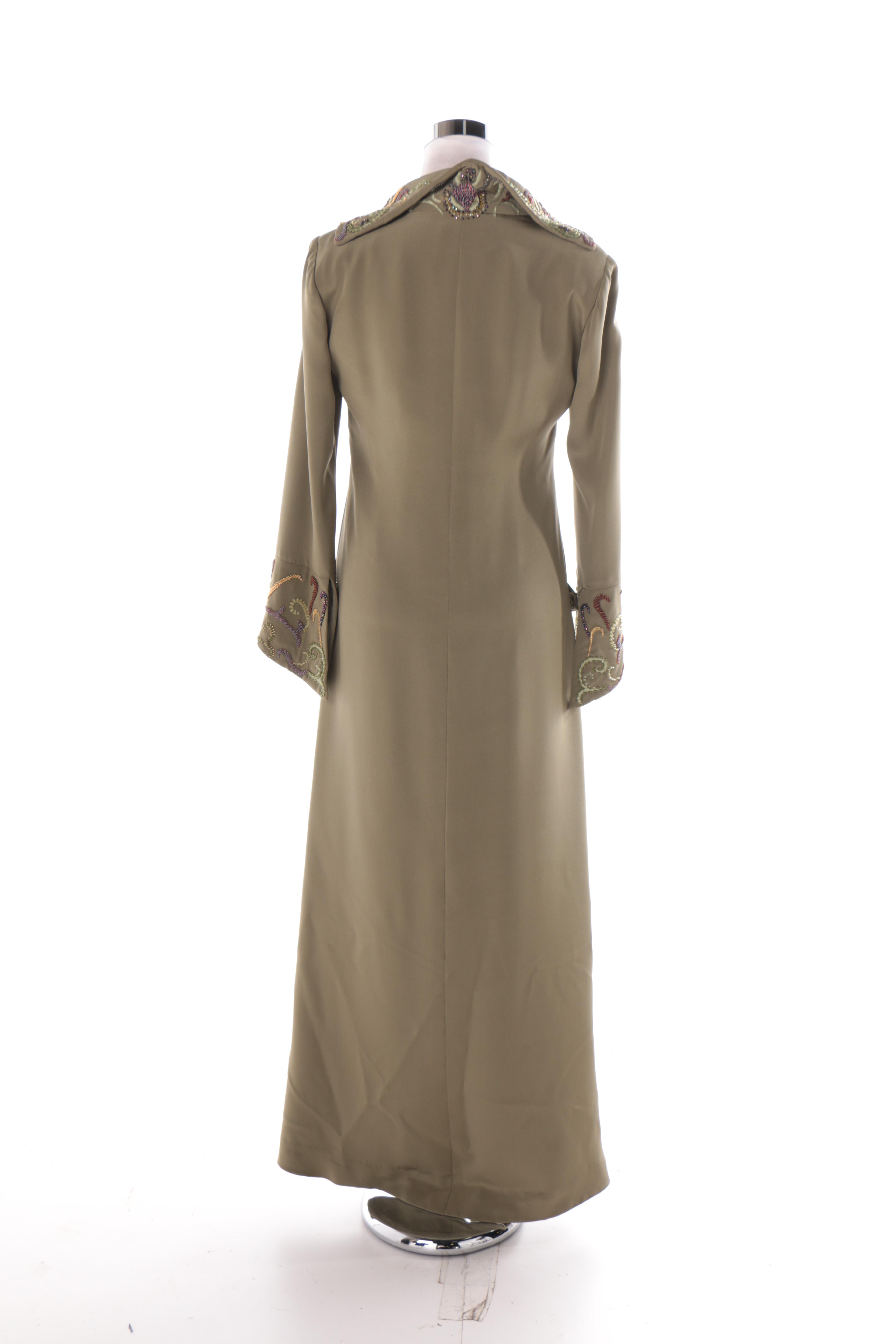 Ansari Couture Taupe Dress With Beaded Embellishments