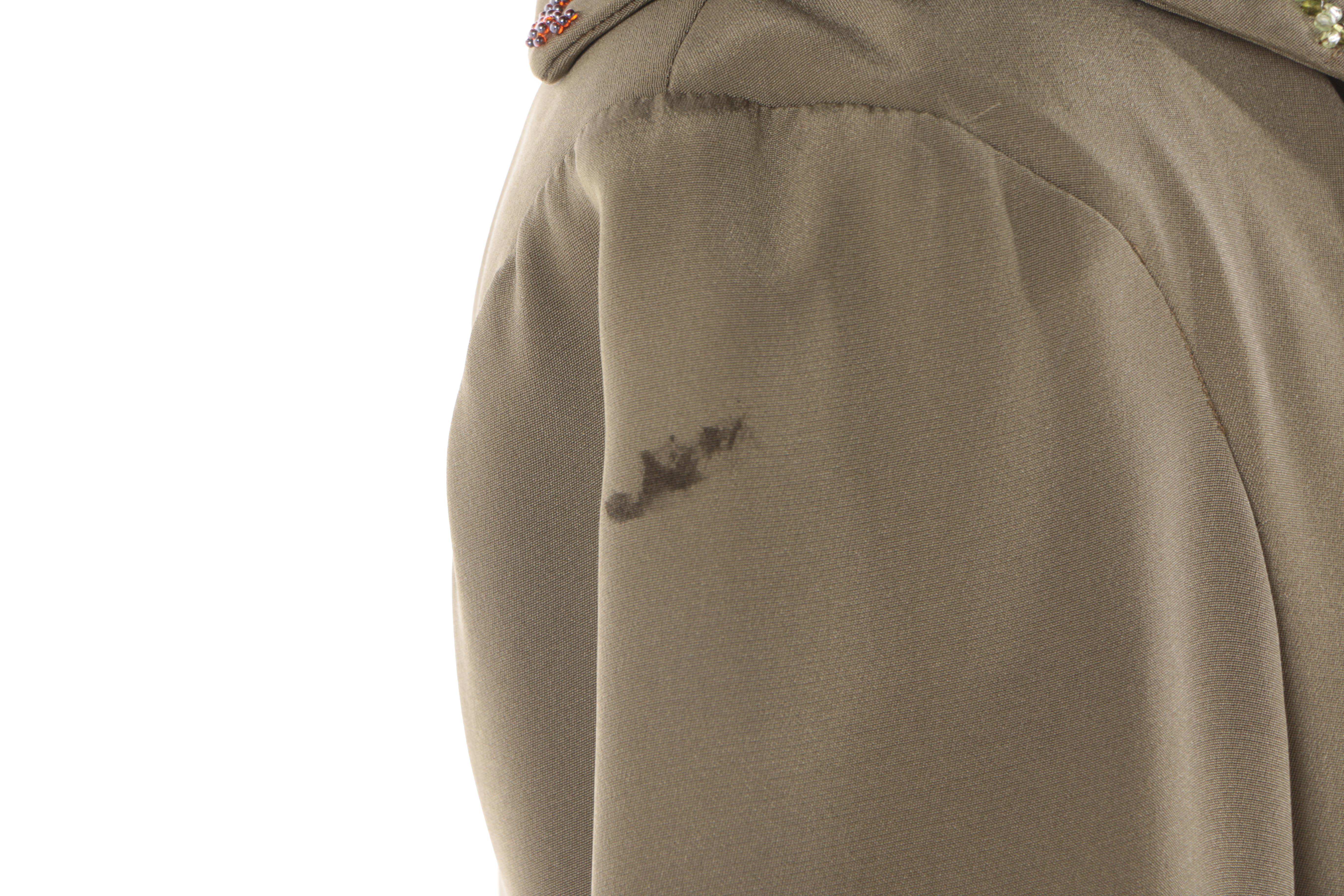 Ansari Couture Taupe Dress With Beaded Embellishments