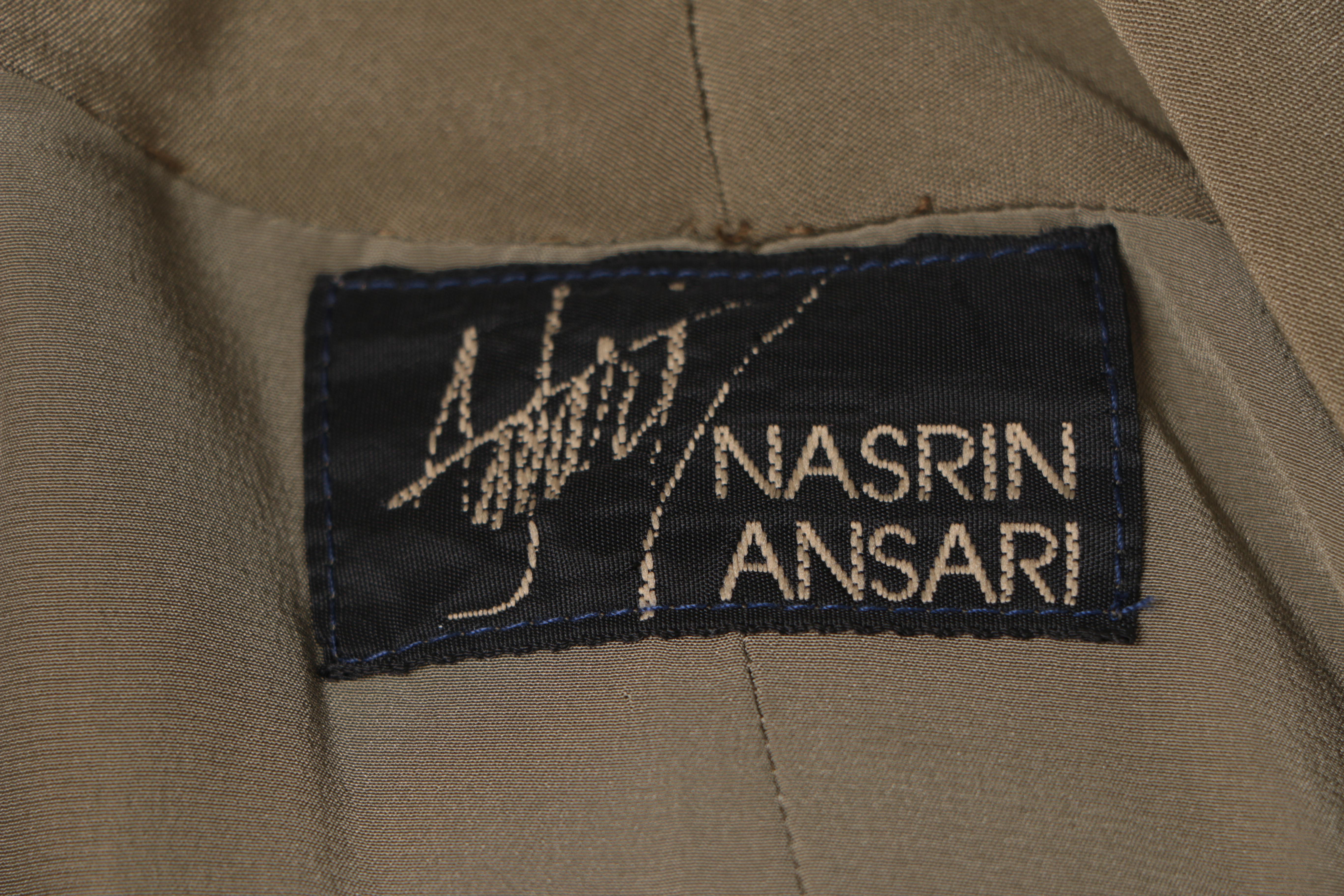 Ansari Couture Taupe Dress With Beaded Embellishments