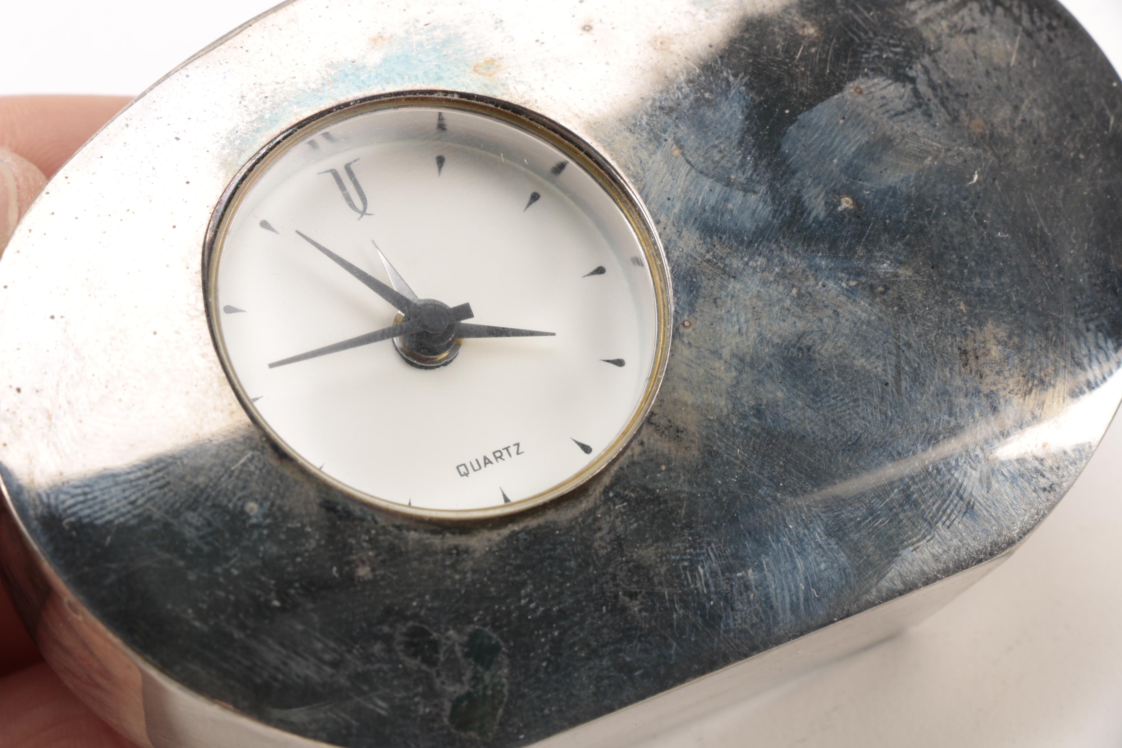 Small Metal Quartz Alarm Clock