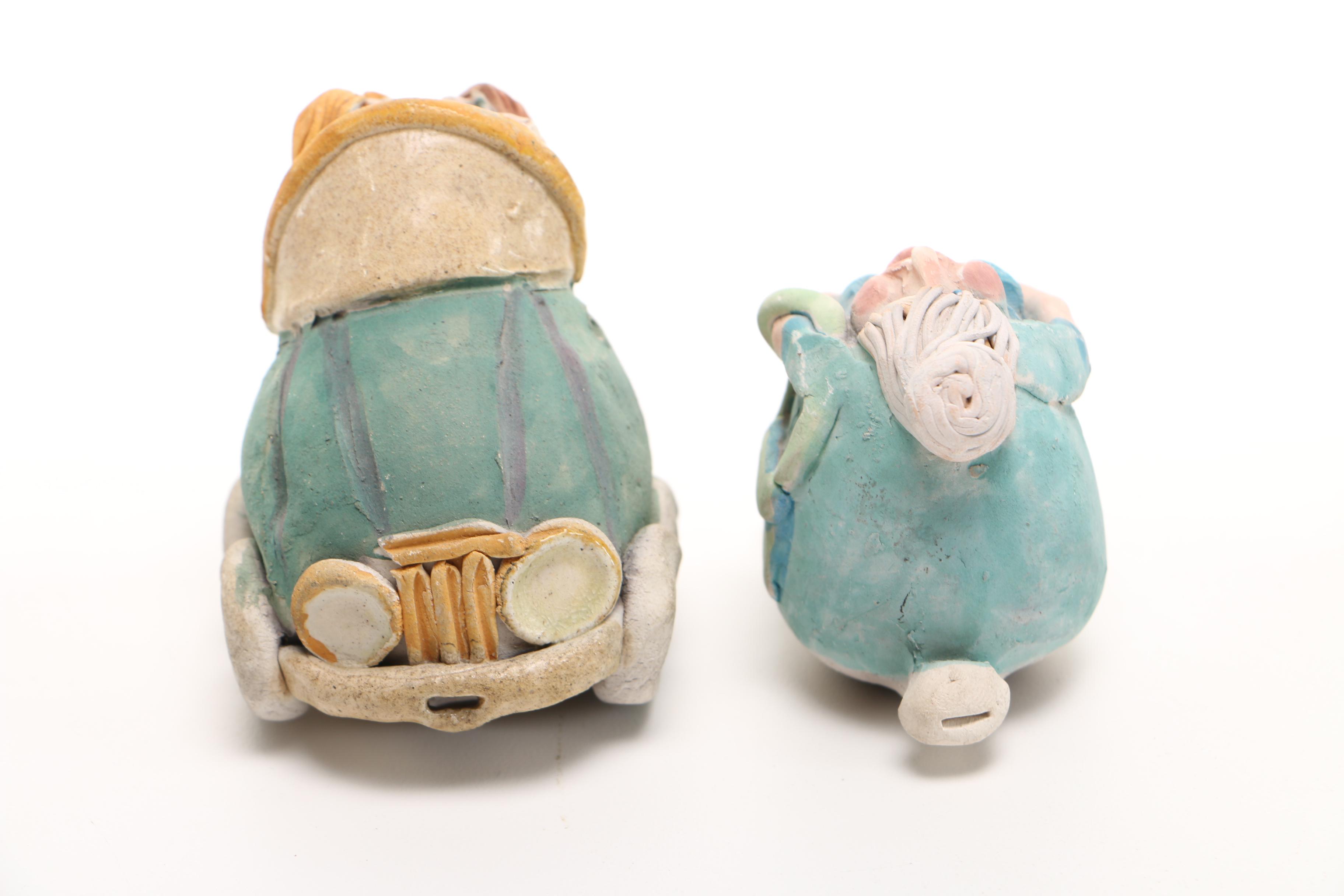 Chris Moses Art Pottery Whistle Figurines