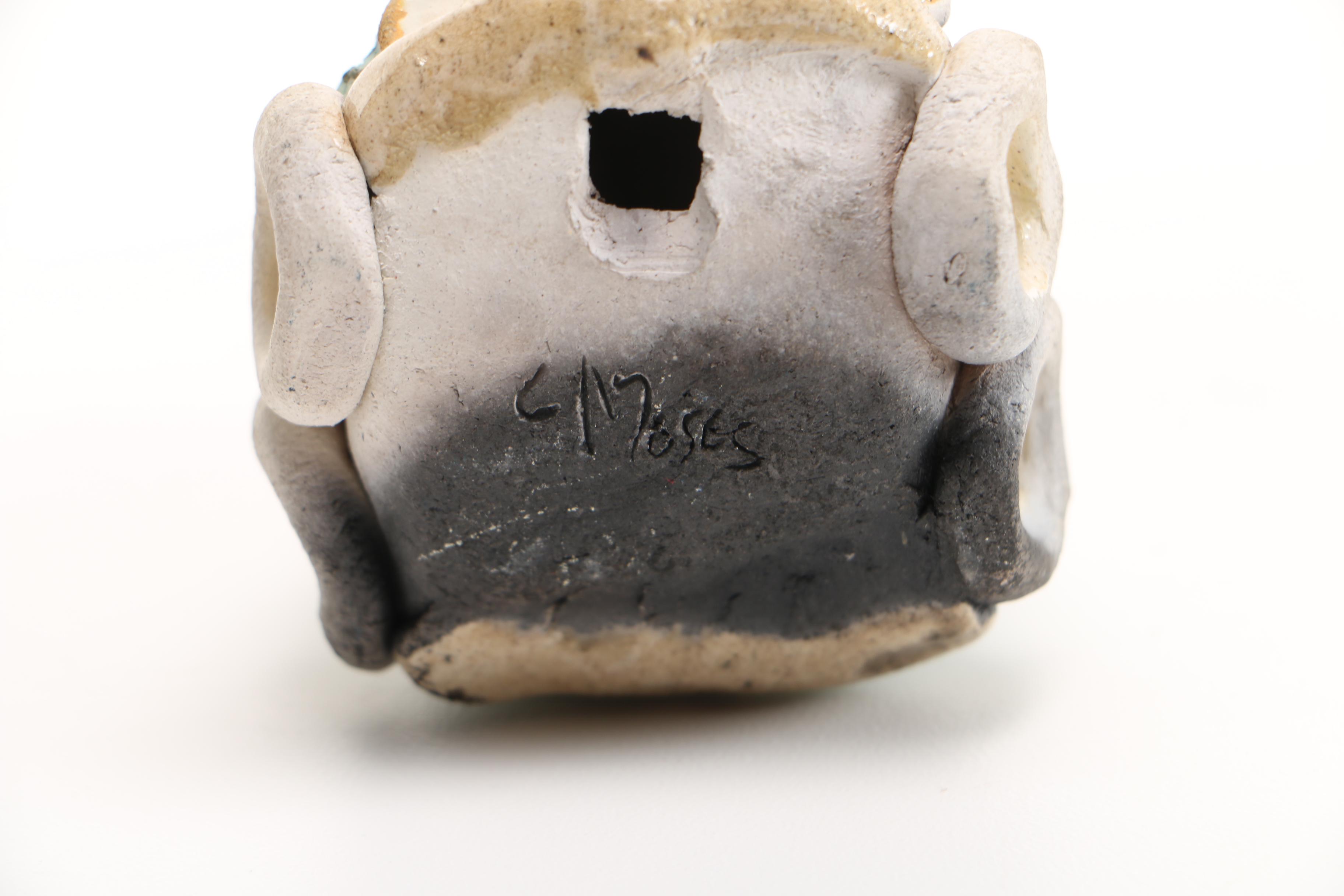 Chris Moses Art Pottery Whistle Figurines