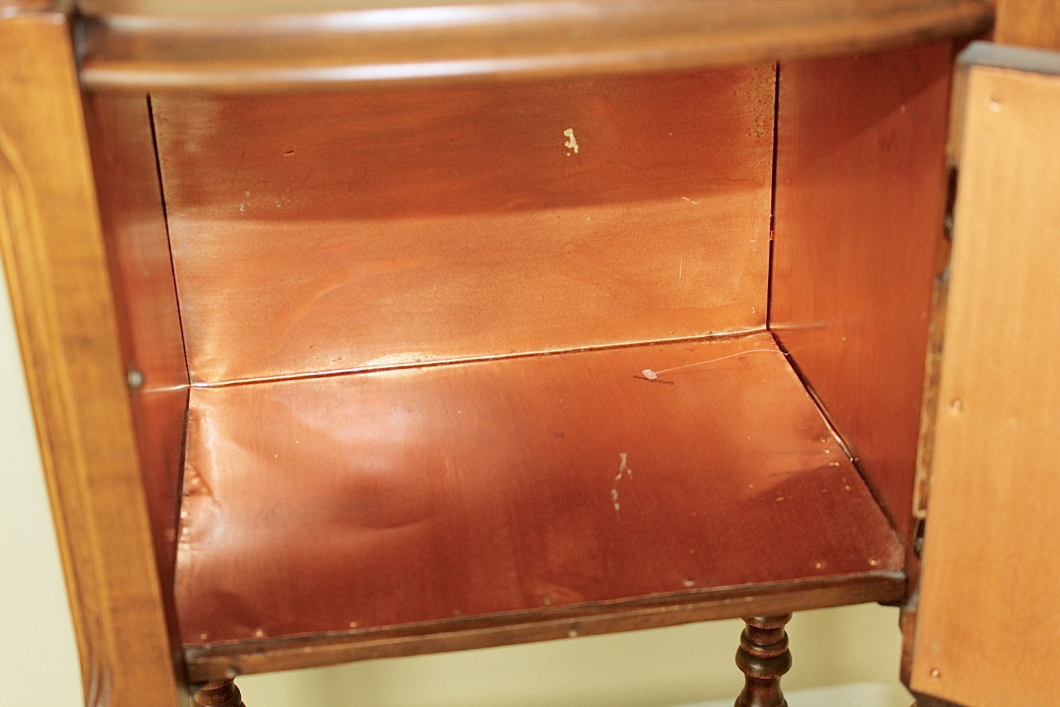 Vintage  Wood Humidor Cabinet with Spindle Frame