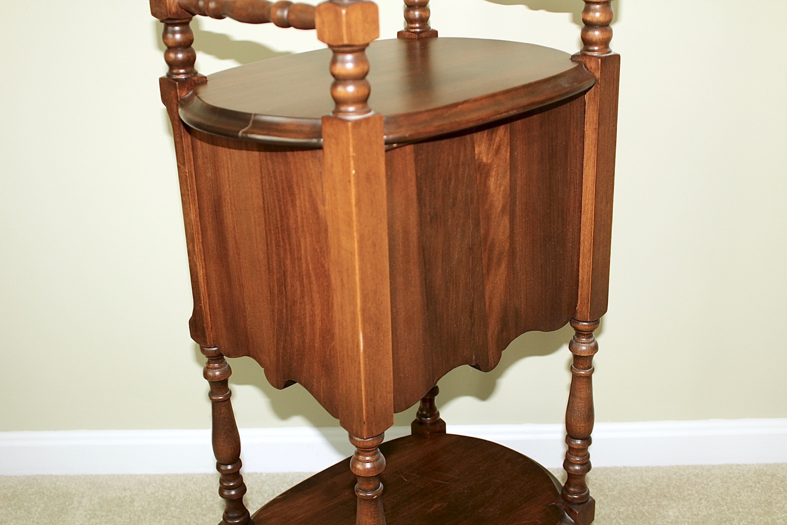 Vintage  Wood Humidor Cabinet with Spindle Frame