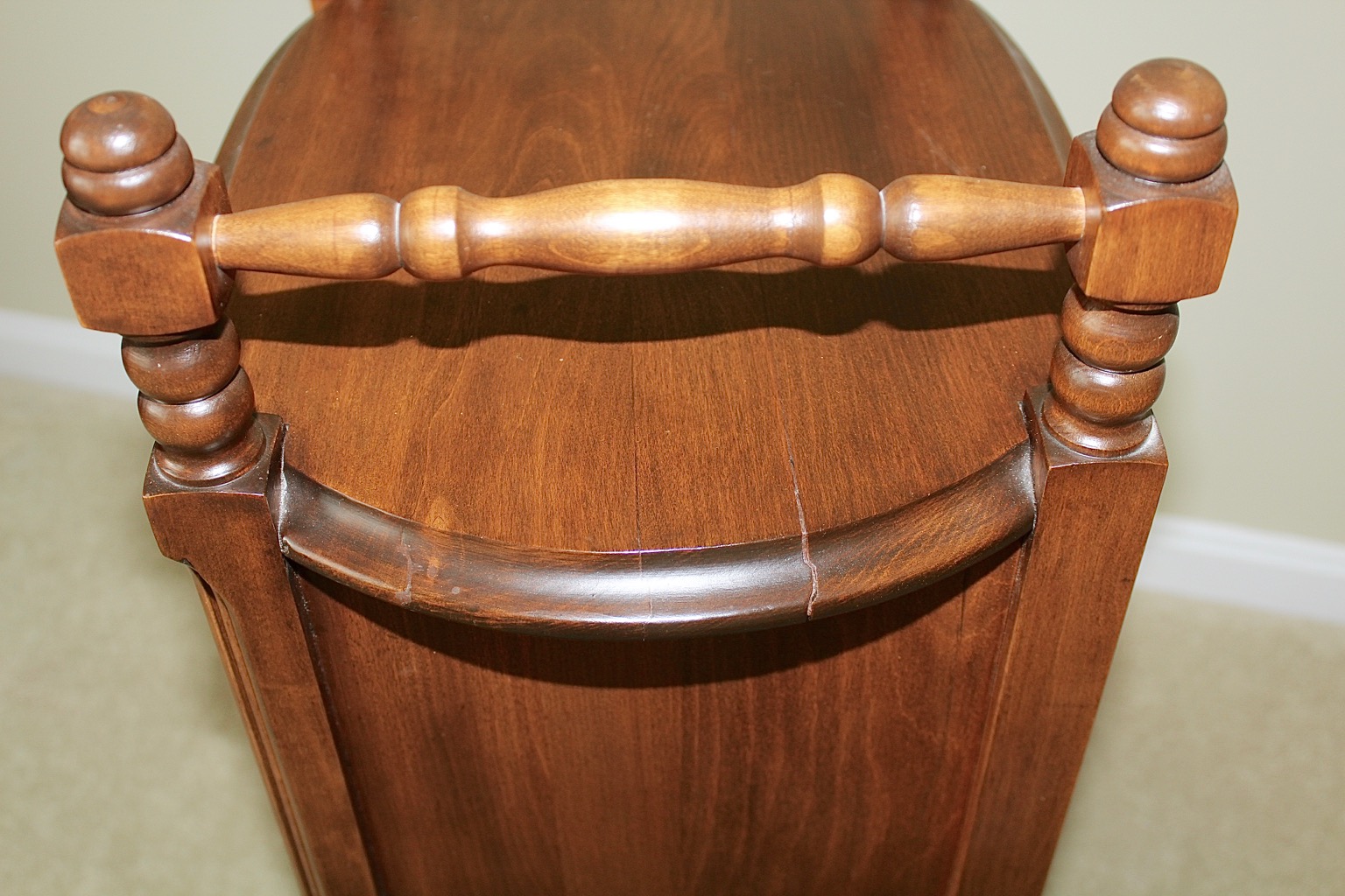 Vintage  Wood Humidor Cabinet with Spindle Frame