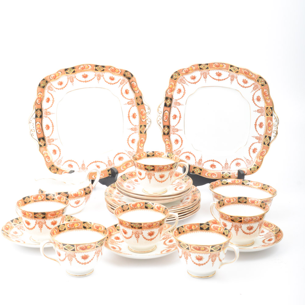 Royal Albert Crown China "Devon Black" Dinnerware