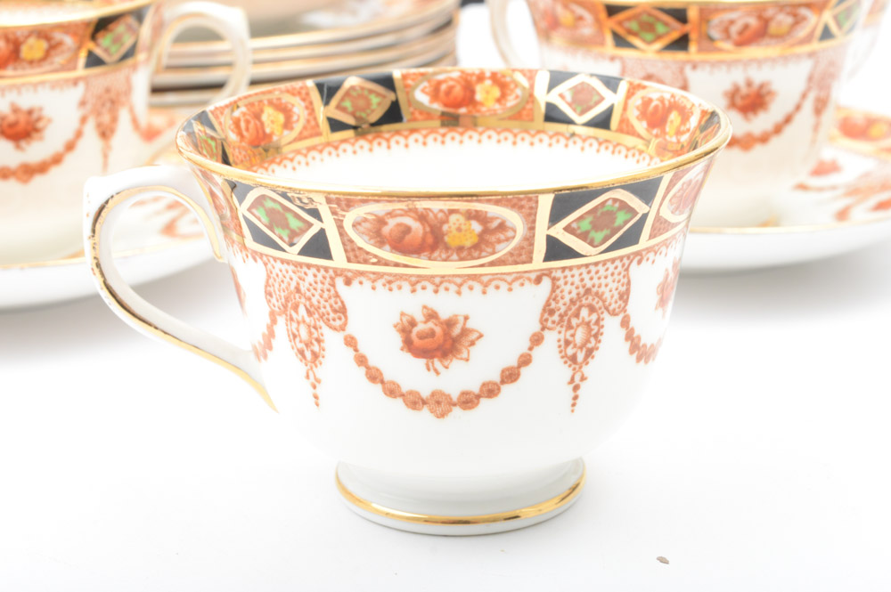 Royal Albert Crown China "Devon Black" Dinnerware