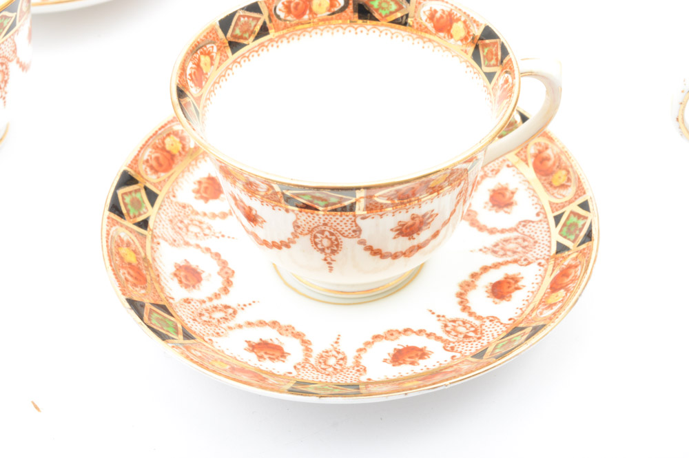 Royal Albert Crown China "Devon Black" Dinnerware